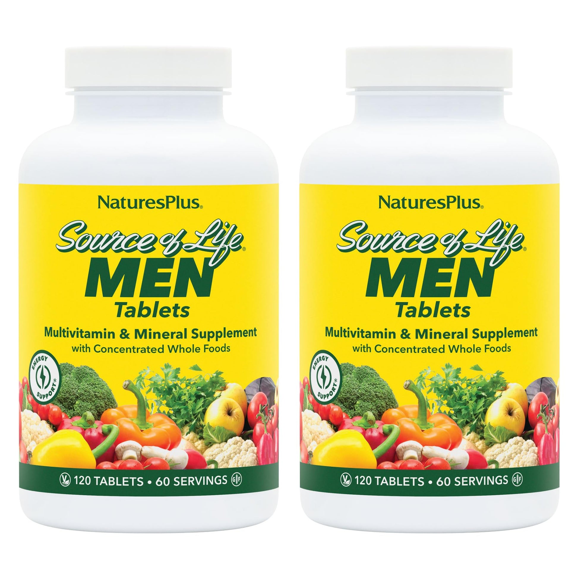 NaturesPlus Source of Life Men Iron-Free Multivitamin & Mineral Supplement 240 Tablets