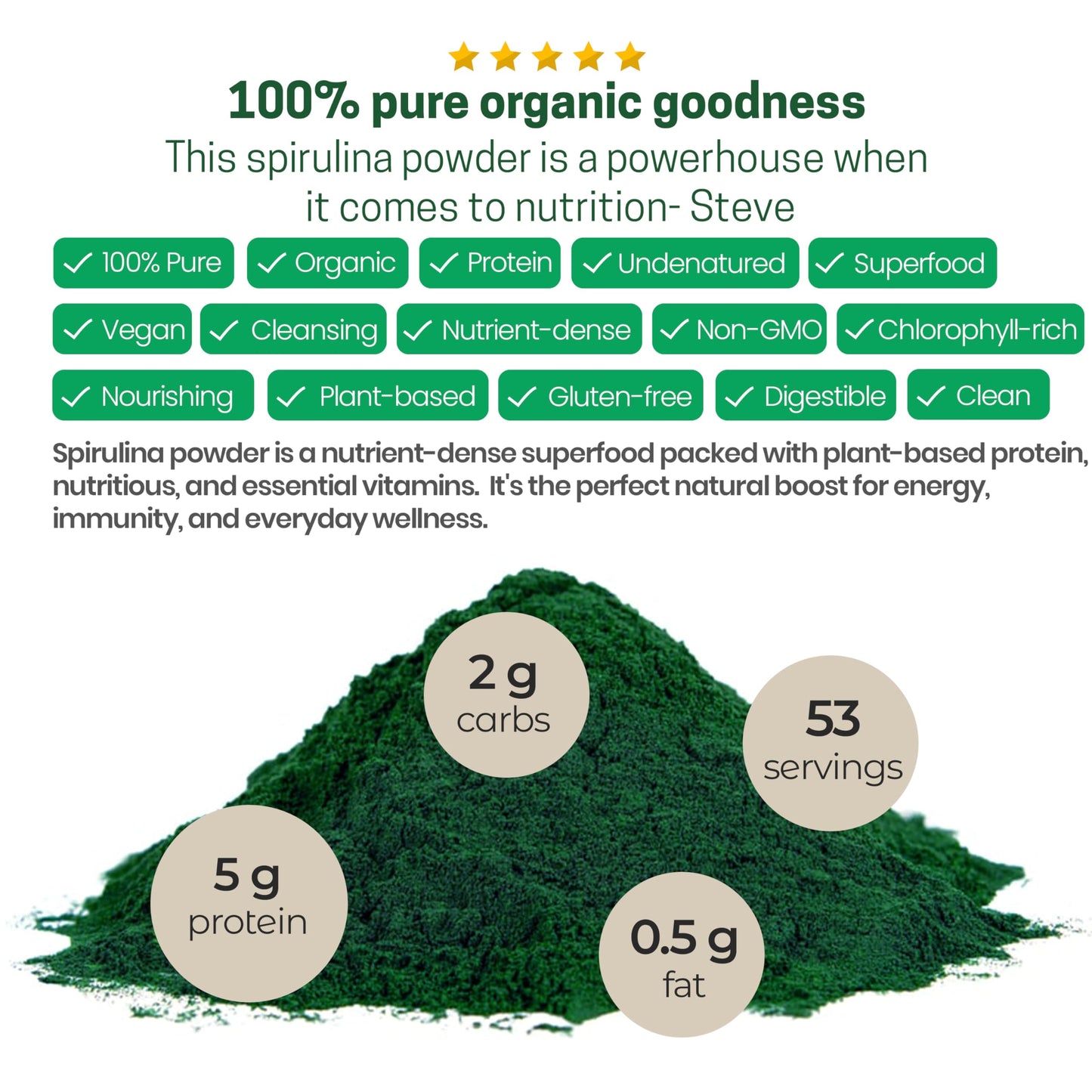 Z Natural Foods Spirulina Powder, 16 oz