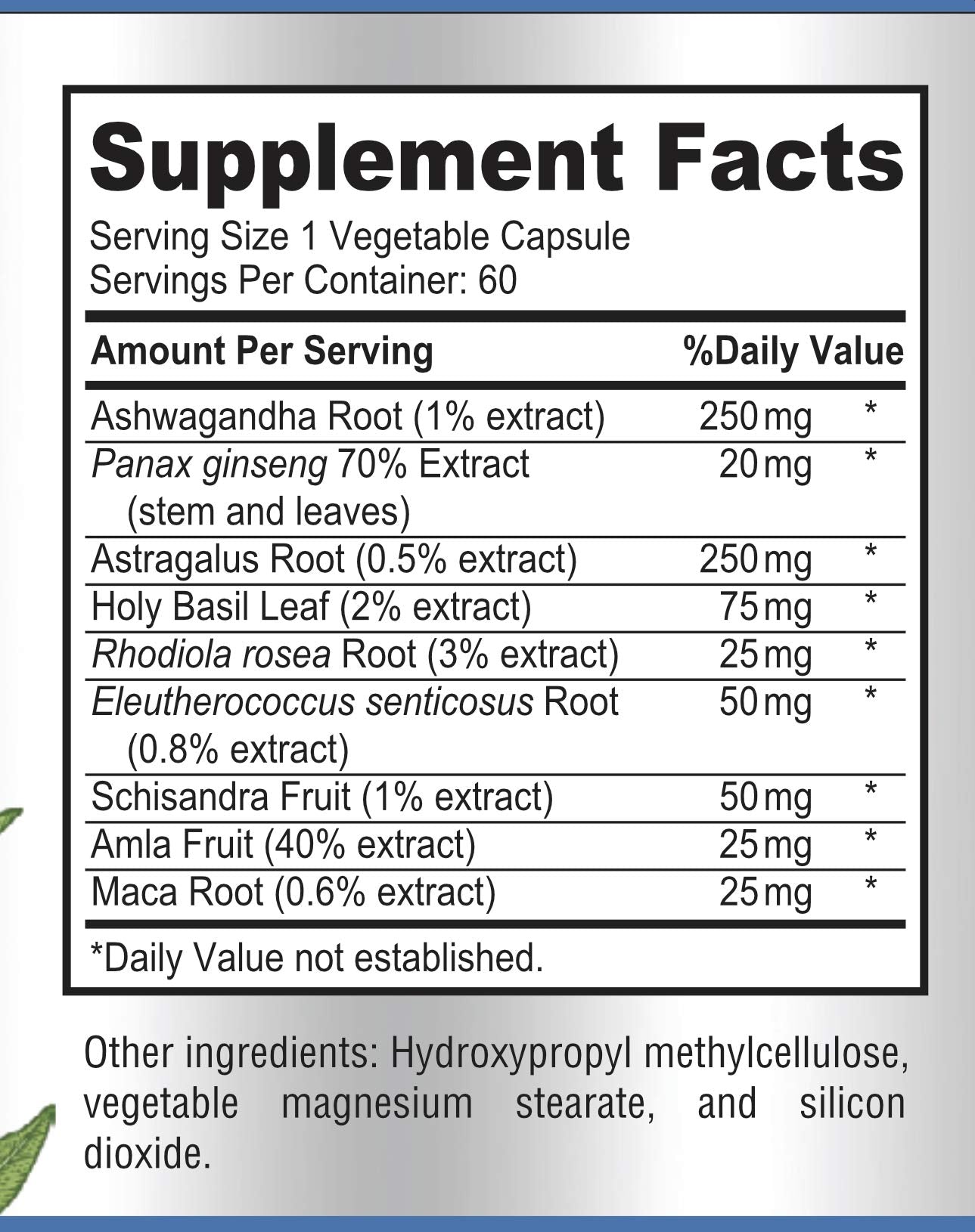 YUMMYVITE Adaptogen Stress Relief Immune Support Formula Capsules, 60 Count
