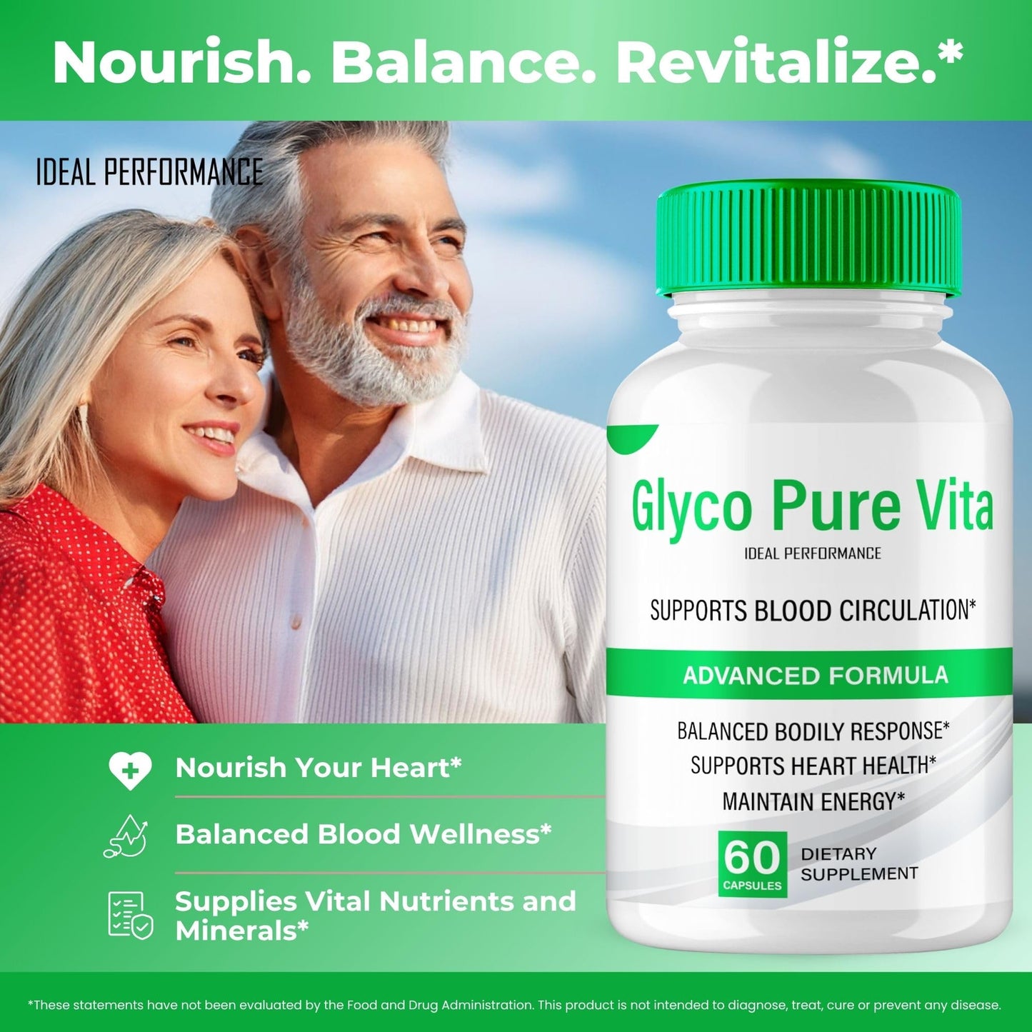 IDEAL PERFORMANCE Glyco Pure Vita Advanced Blood Formula Capsules, 60 Capsules