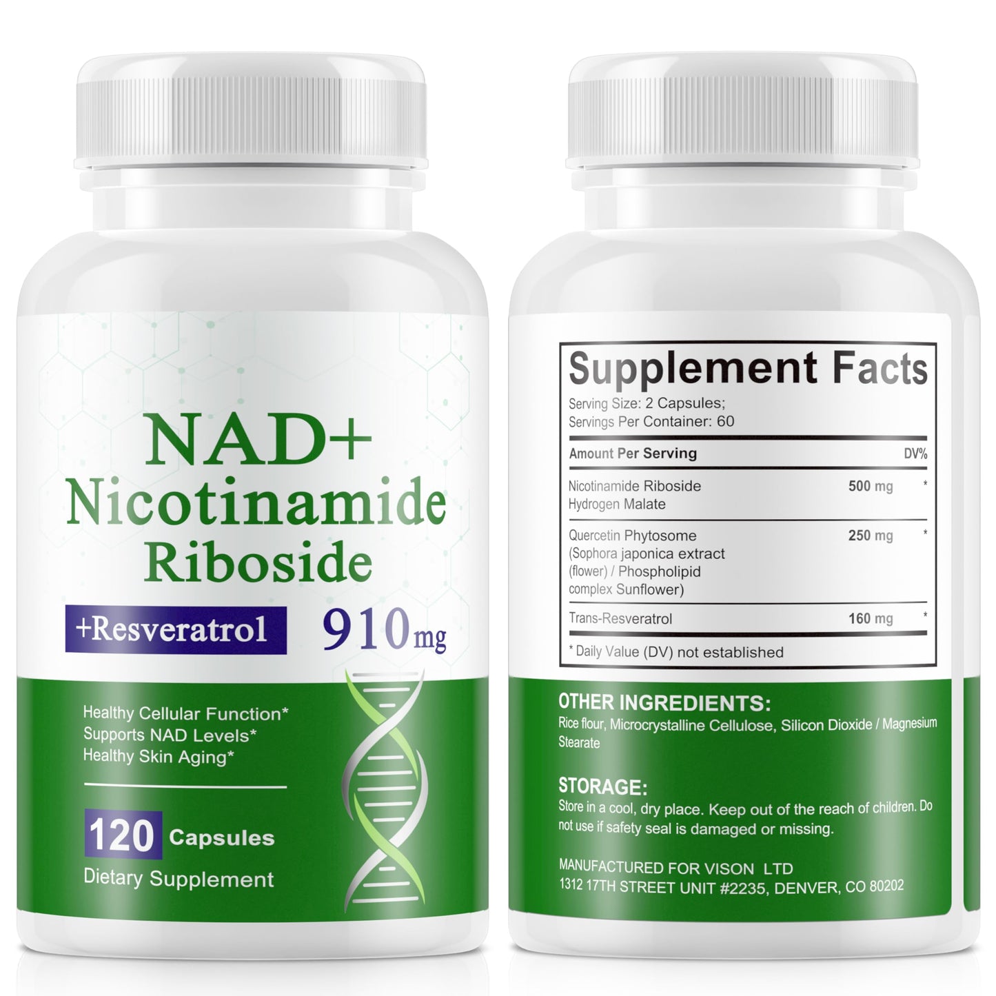 A r b c r n Nicotinamide Riboside Resveratrol 910mg Capsule, 240 Count