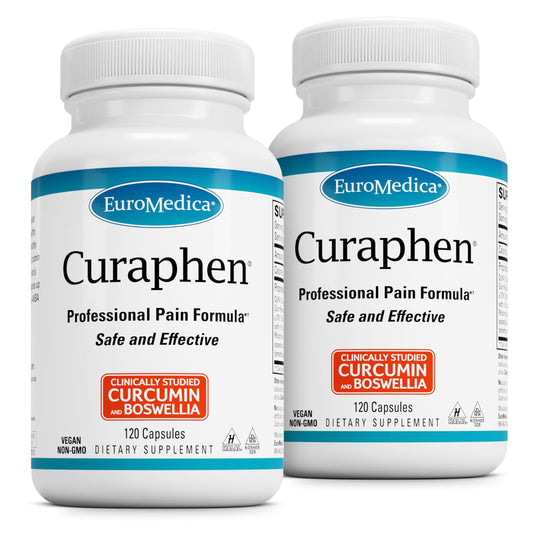 EuroMedica Curaphen Curcumin Supplement for Circulation & Endorphin Support - Support for Occasional Discomfort - Aids Healthy Muscles, 240 Capsules