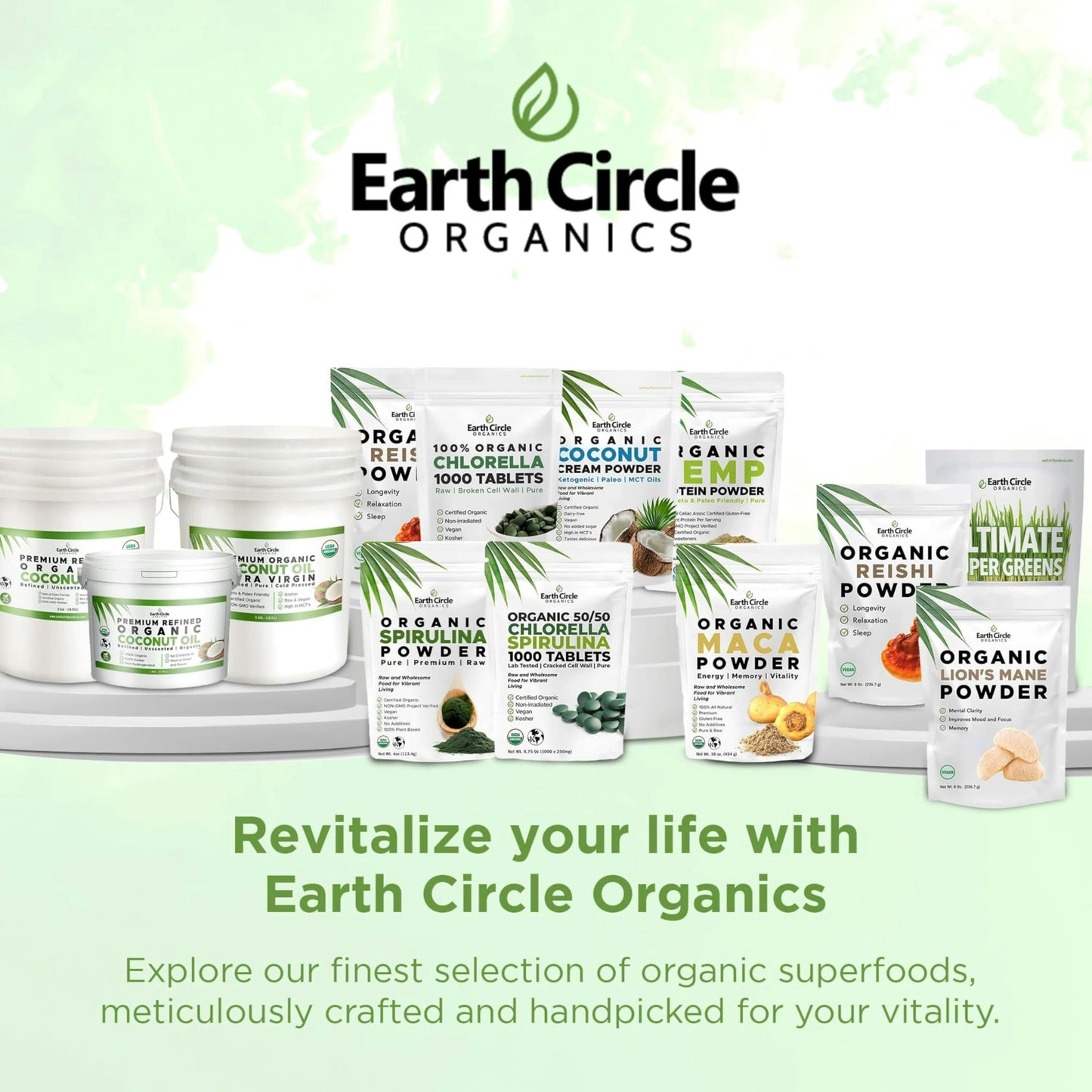 Earth Circle Organics Organic Chlorella Tablets 1000 Count