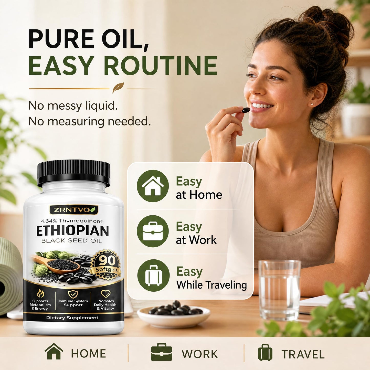 LOVIVA Ethiopian Black Seed Oil Softgel 90 Count