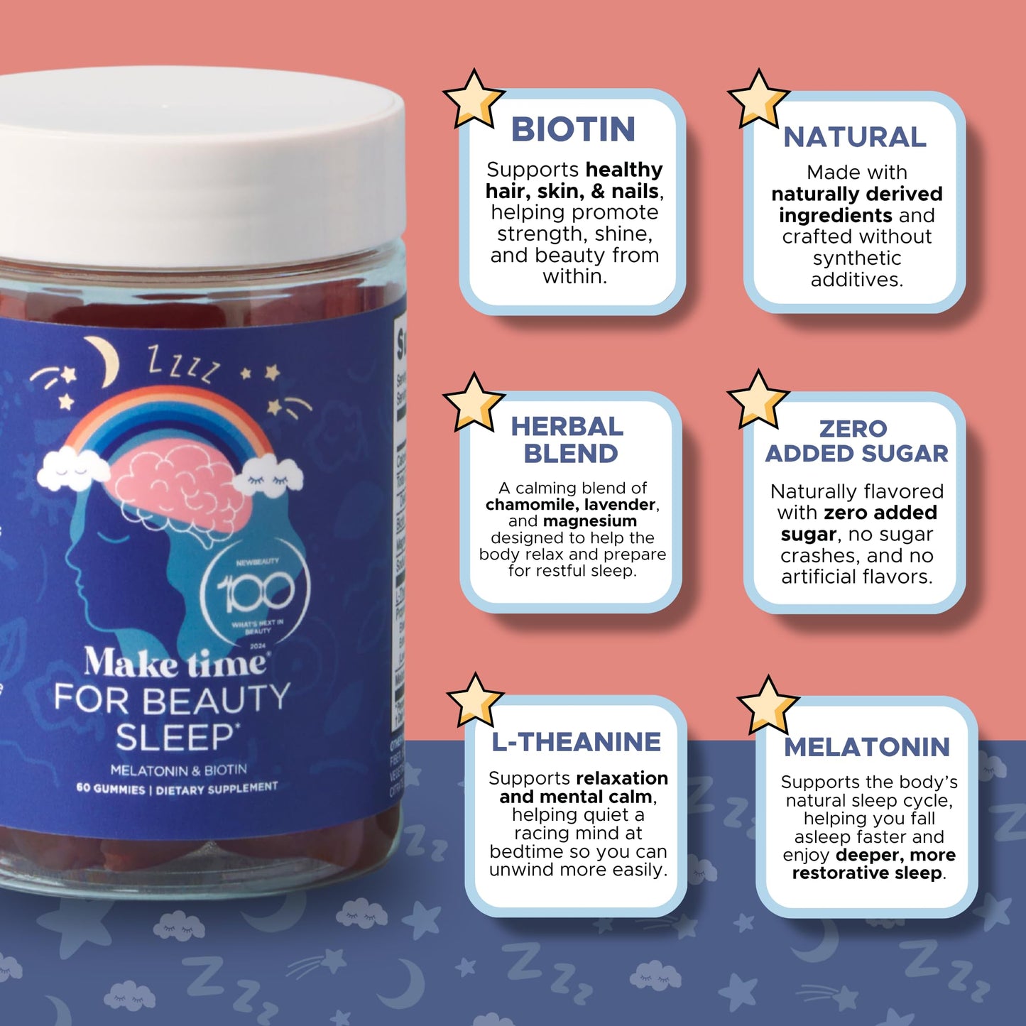 MAKE TIME Beauty Sleep Gummies 60 Gummies