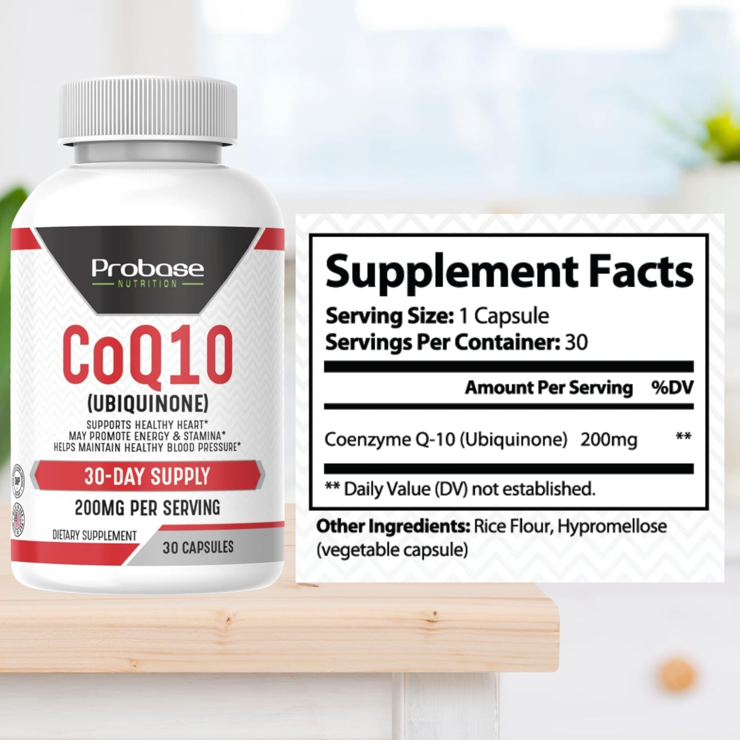 Probase Nutrition CoQ10 (Ubiquinone) Capsules, 30 Count