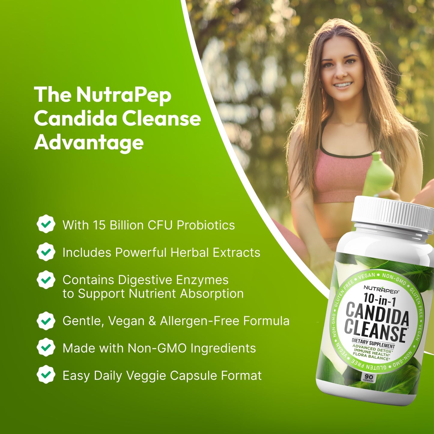 NutraPep Candida Cleanse Detox Capsules 90 Count