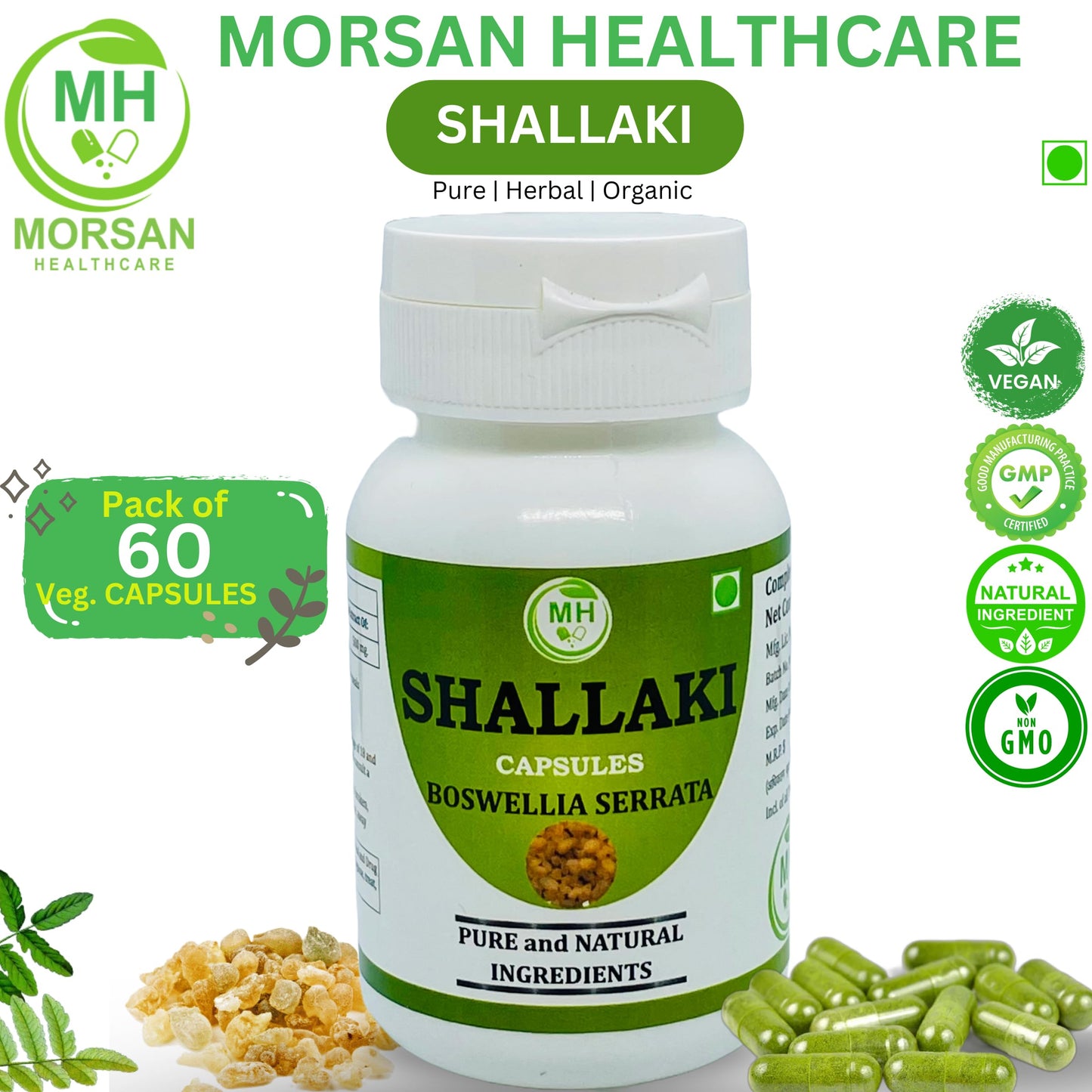 Generic Morsan's Shallaki (Boswellia serrata) Capsules, 120 Count