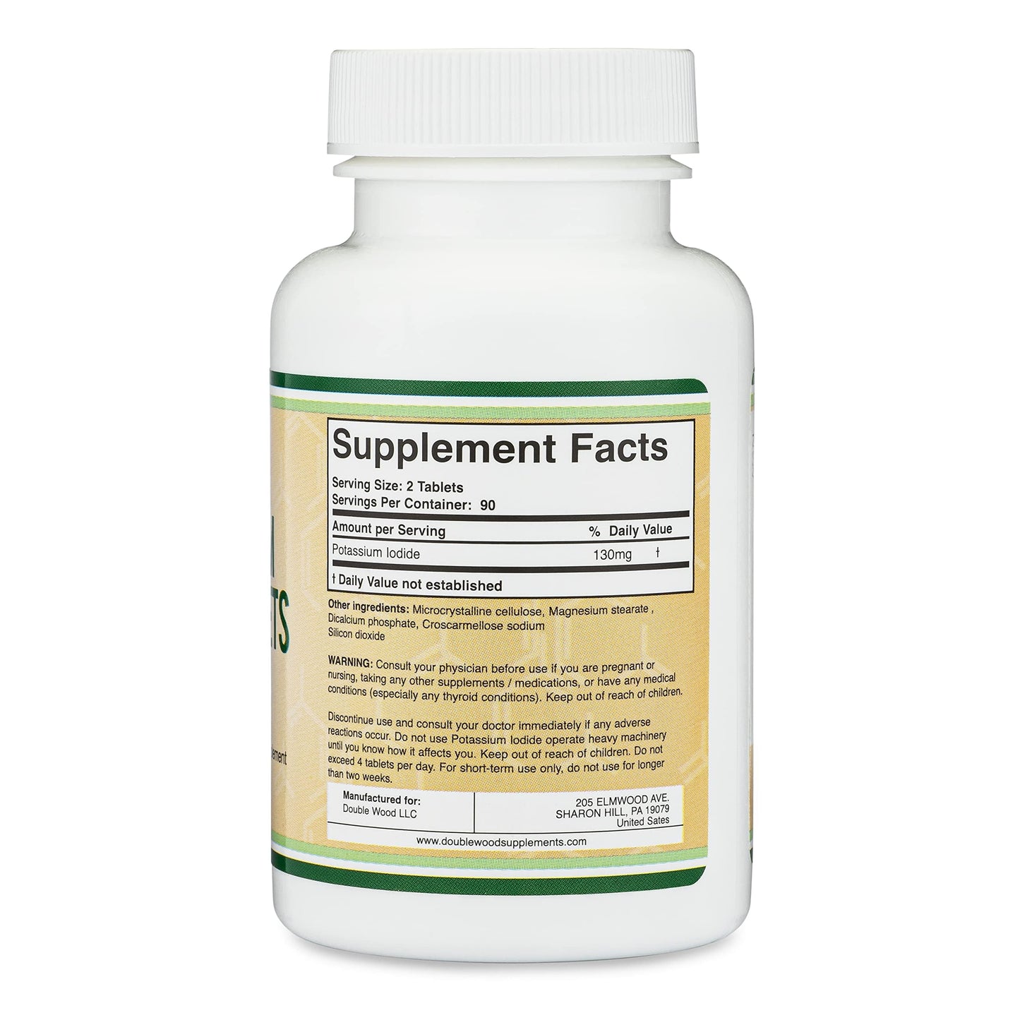 Double Wood Supplements Potassium Iodide 130mg Tablet 180 Count