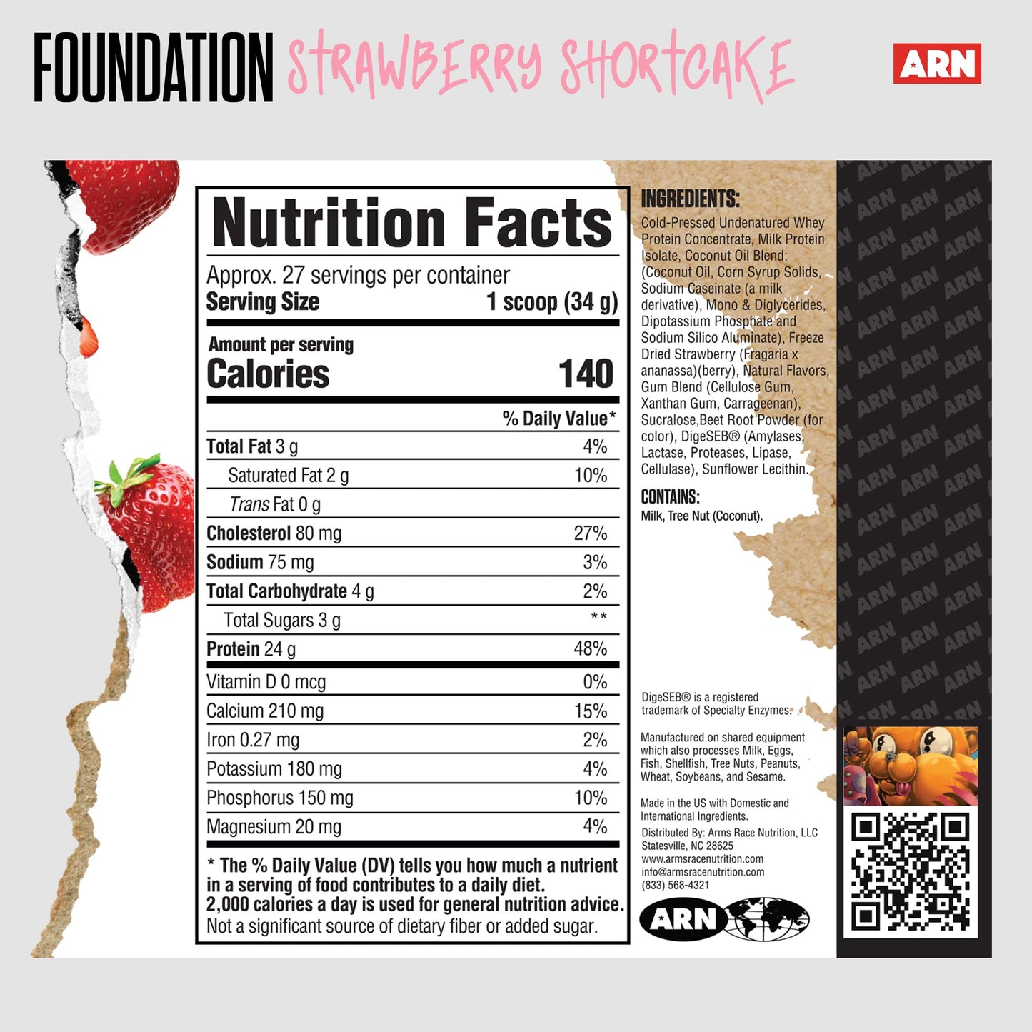 Arms Race Nutrition Foundation Protein Blend Protein Powder 32 Servings