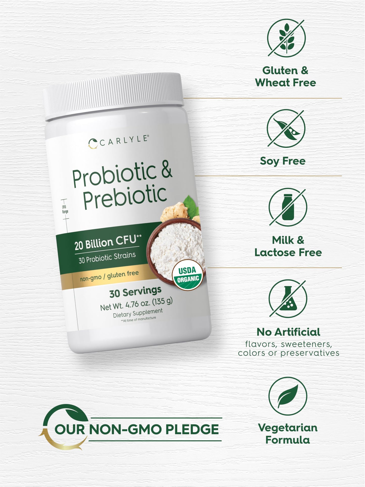 Carlyle Probiotic and Prebiotic Powder 4.76 oz