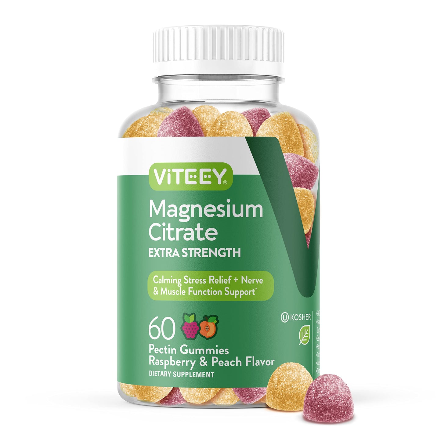 Viteey Magnesium Gummies 170 mg Magnesium Citrate - 60 Gummies