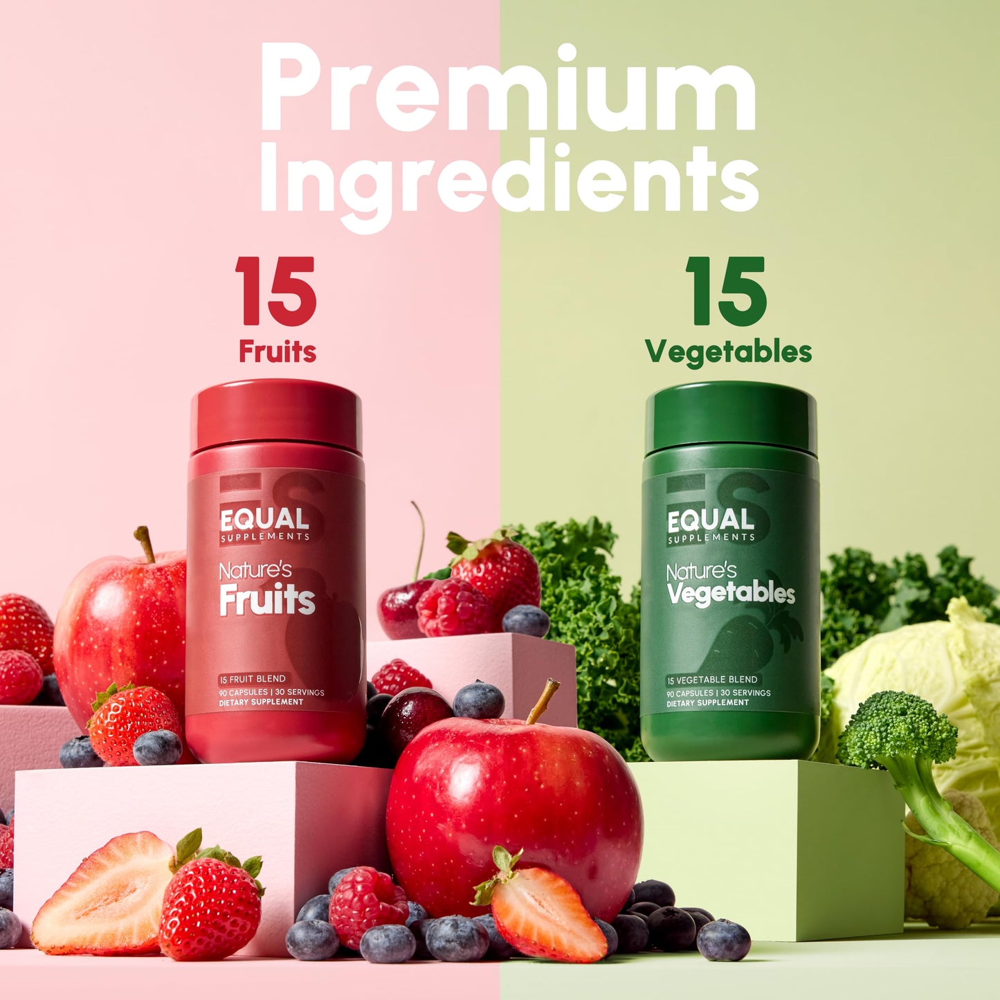 Equal Supplements Fruits and Vegetables Capsules, 360 Capsules
