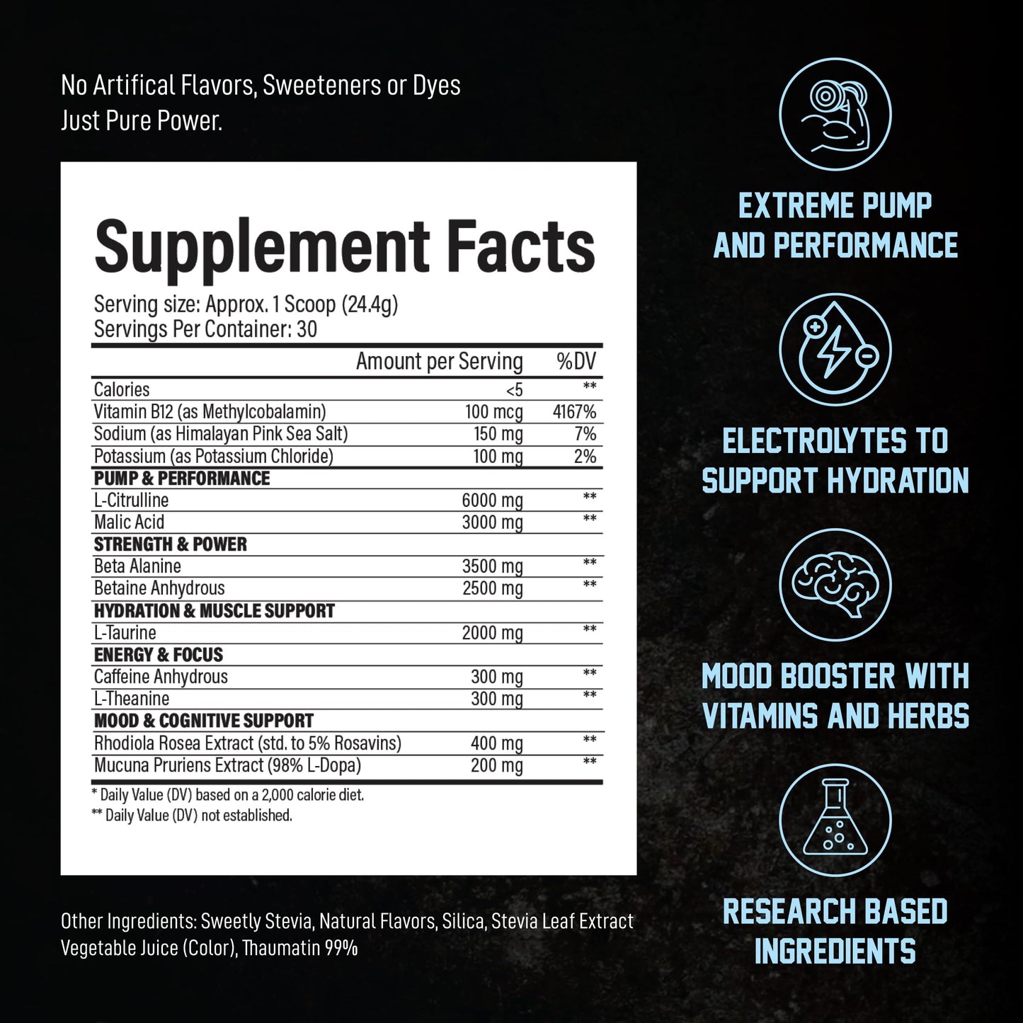 Voyager Supplements Pre-Workout Rocket Razz Powder 25 Servings
