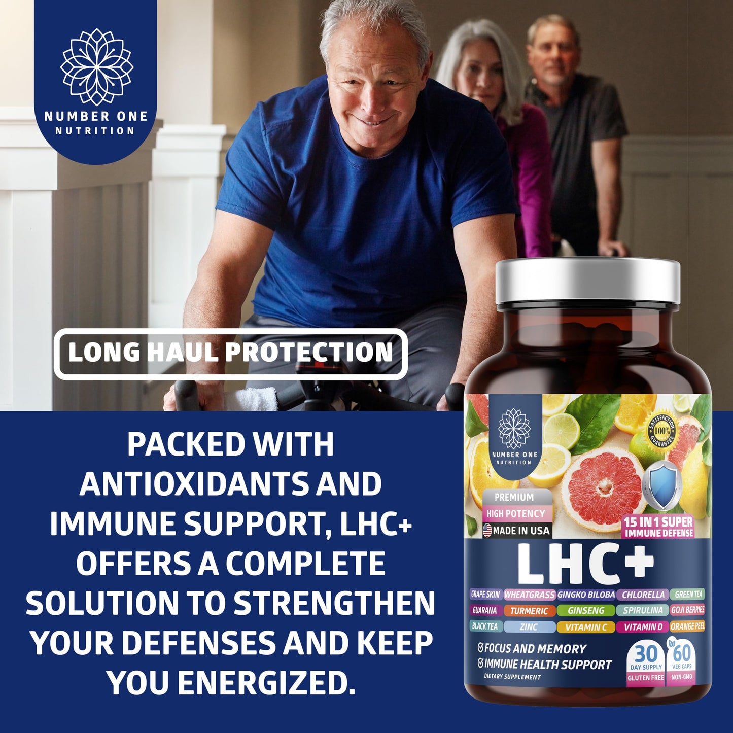 Number One Nutrition N1N LHC+ 15-in-1 Immune Support Capsules, 60 Count