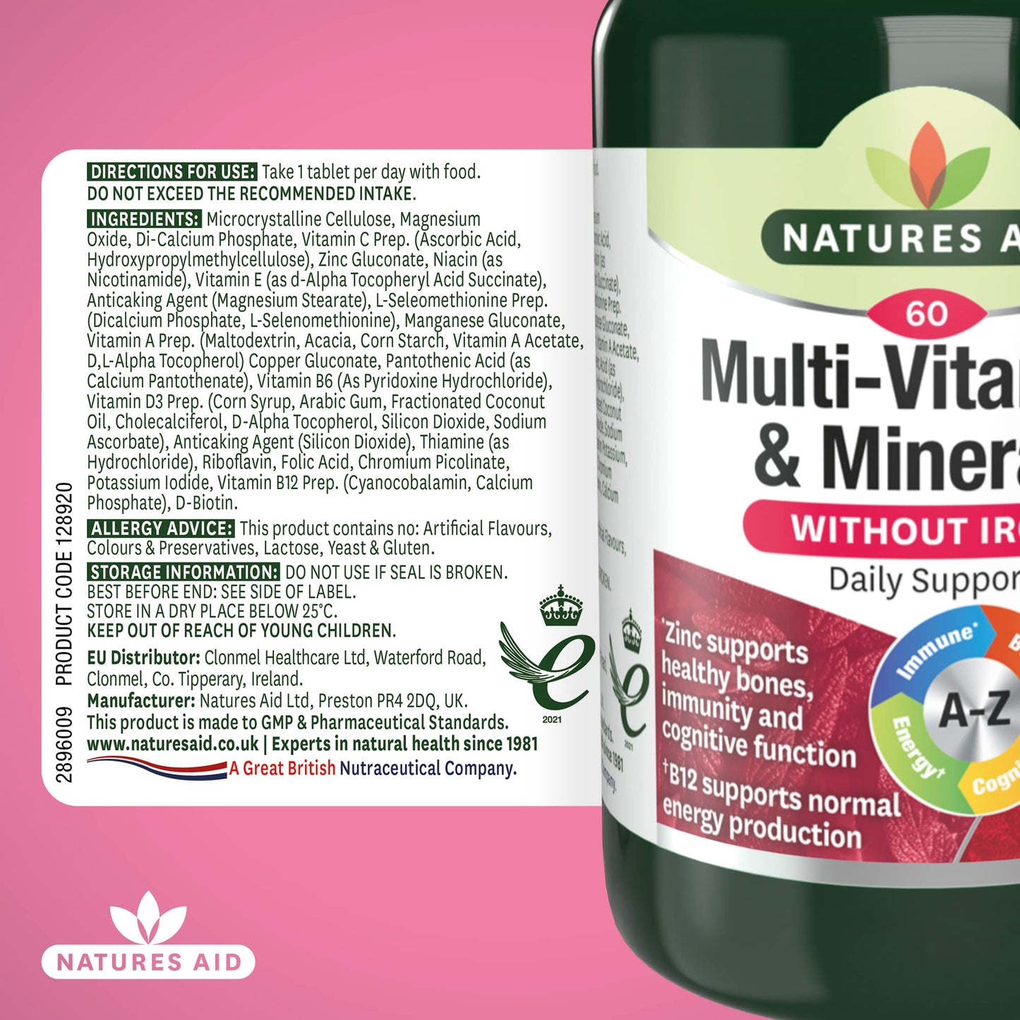 Natures Aid Multi Vitamins and Mineral Tablets 60