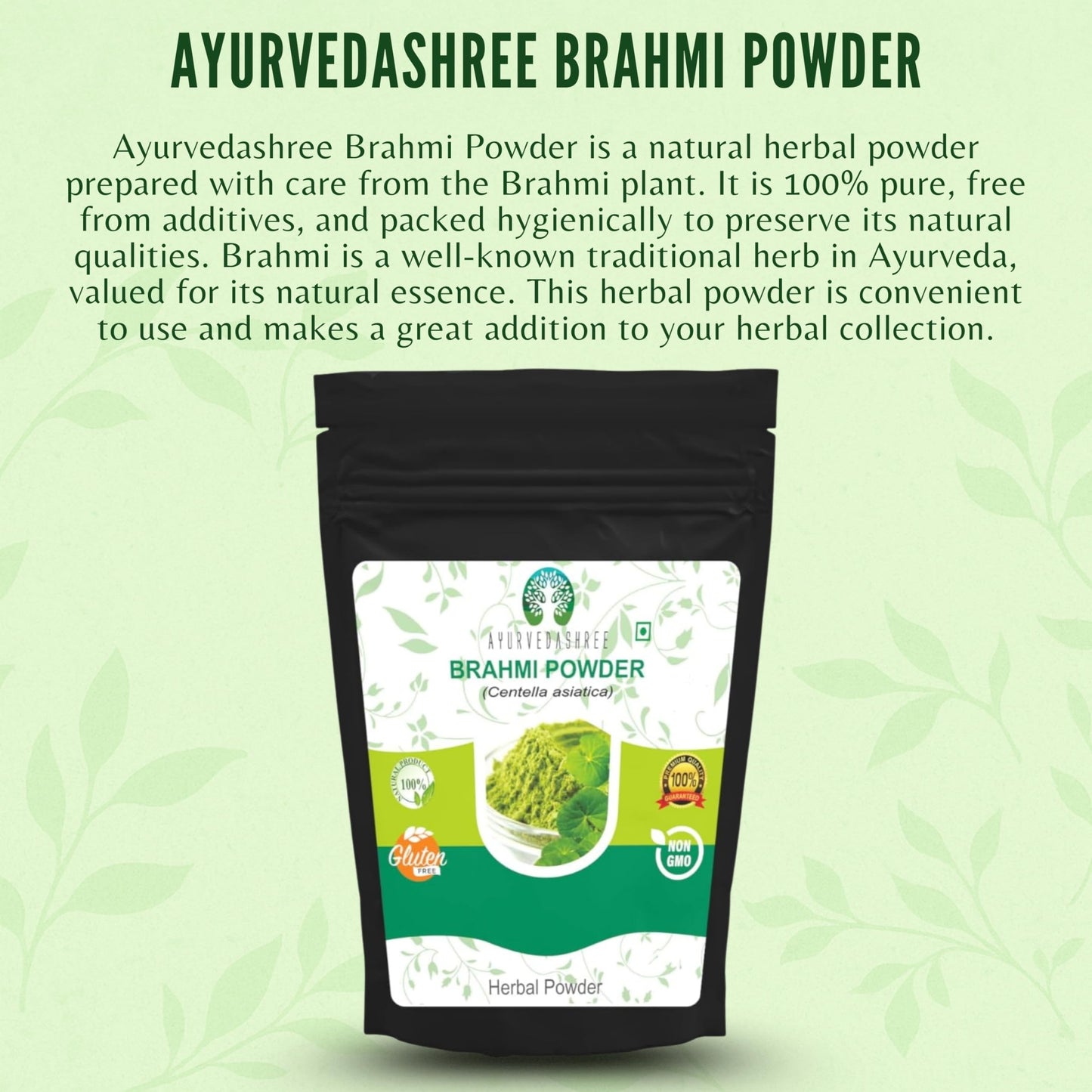 AYURVEDASHREE Centella asiatica Powder, 1.76 oz