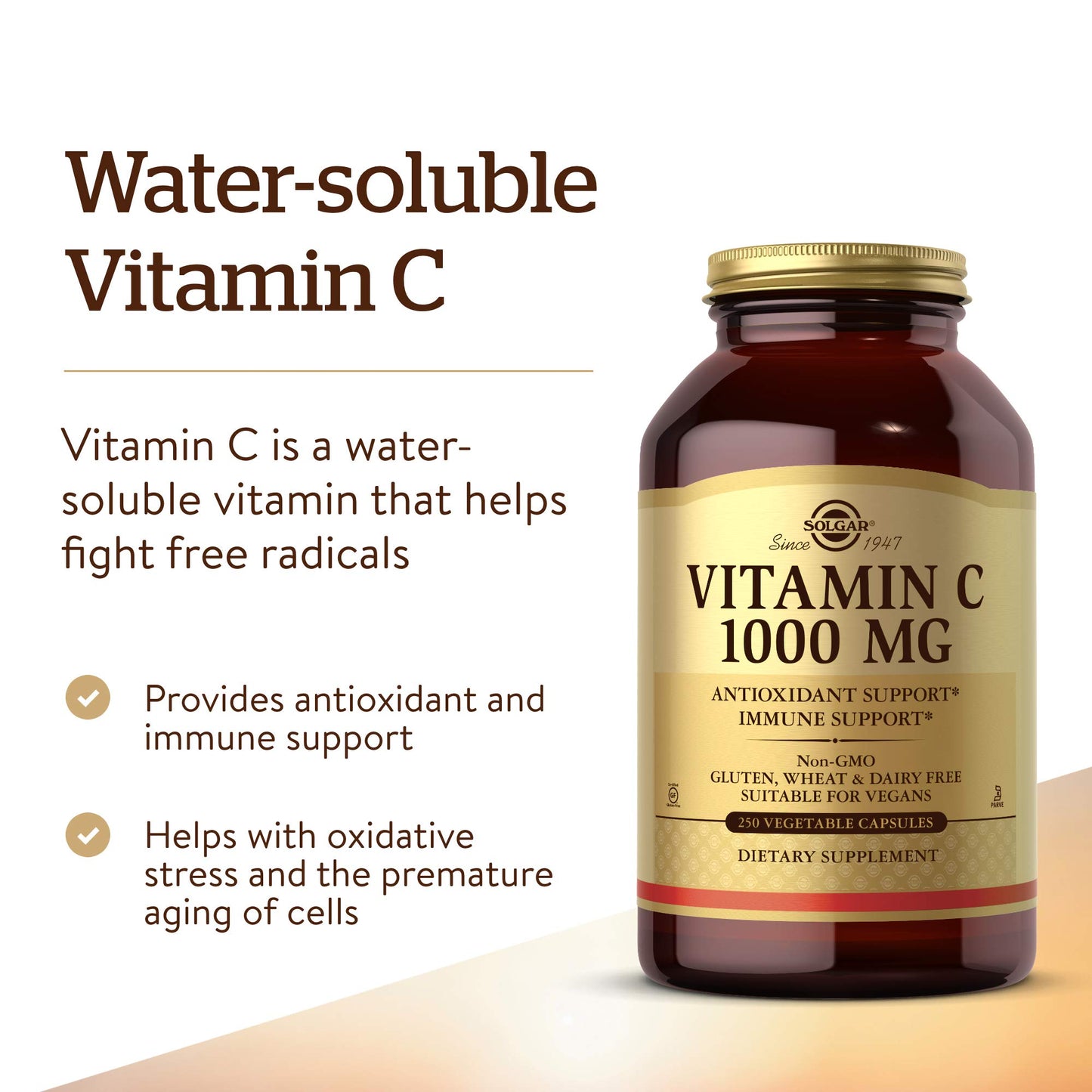 Solgar Vitamin C 1000 mg Vegetable Capsules, 250 Count