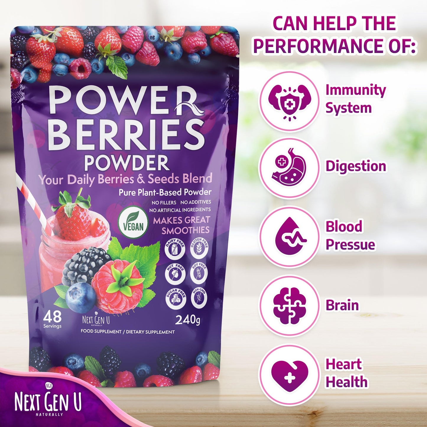 NGU Next Gen U Super Berry Powder 8.47 Ounce