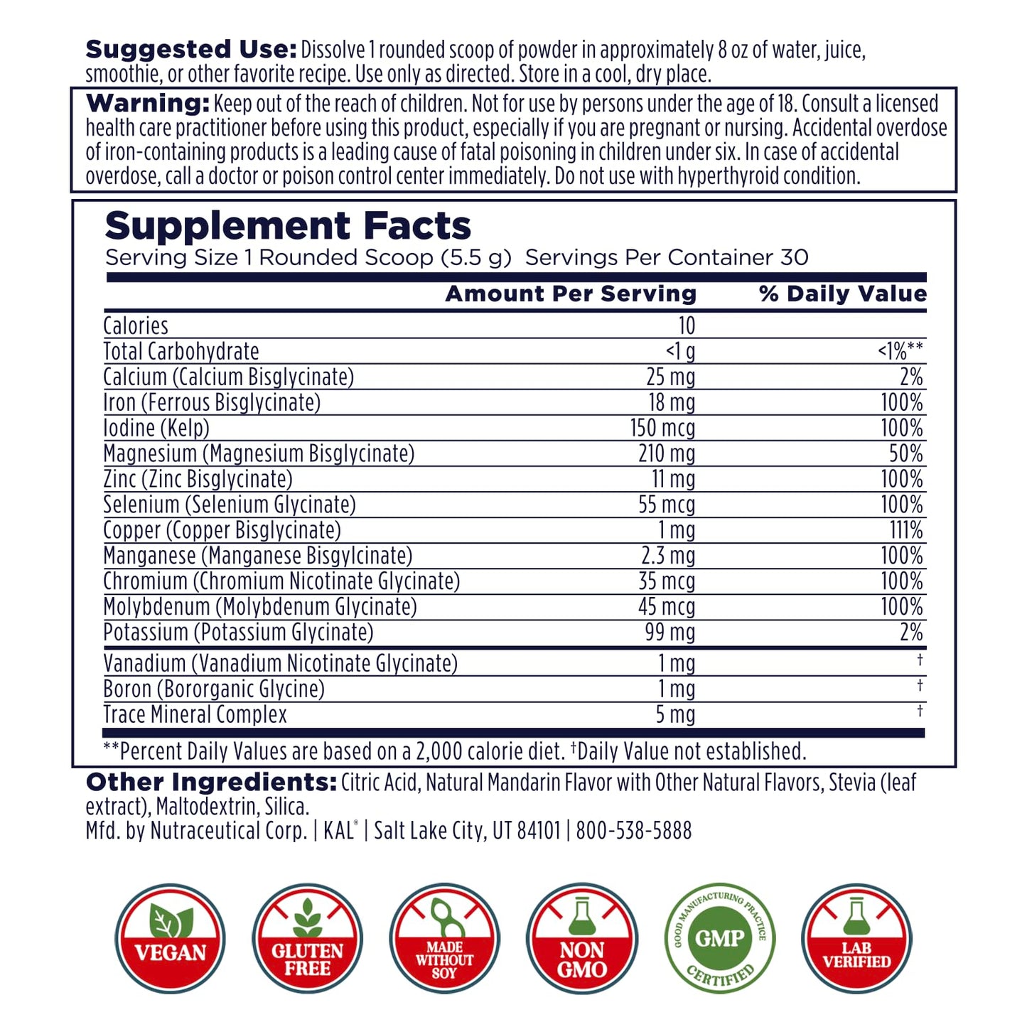 KAL Total Mineral+ Powder - Total Complex 5.8 Ounce