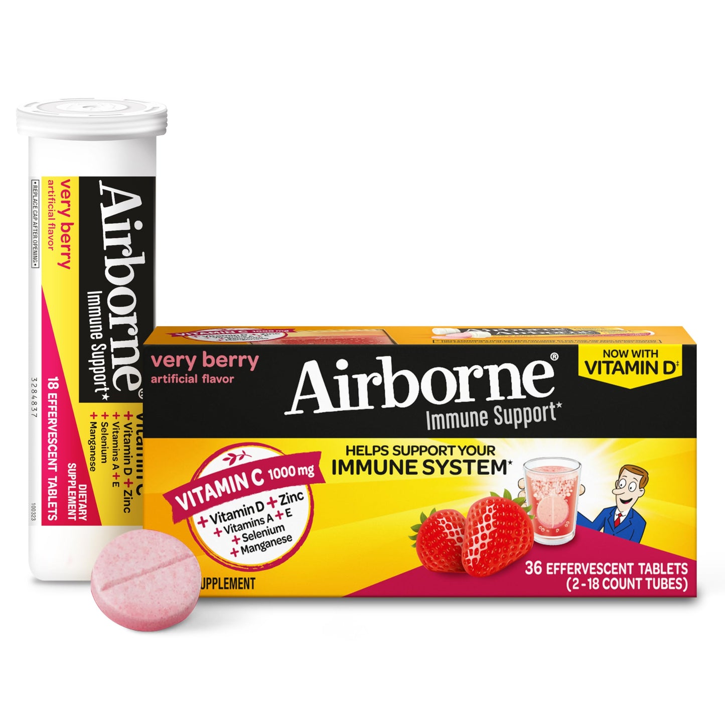 Airborne Vitamin C 1000mg Very Berry Tablets 36 Tablets
