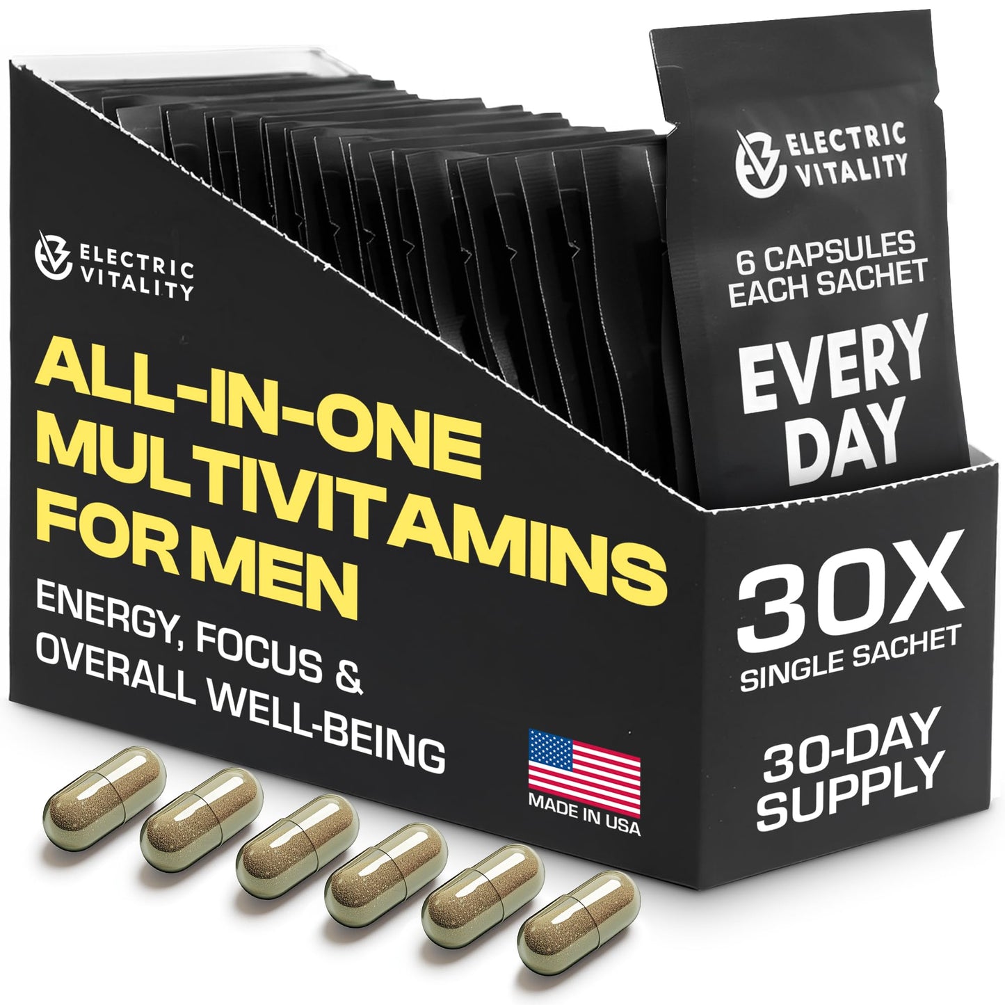 Electric Vitality Men's Multivitamins Capsules 30 Count