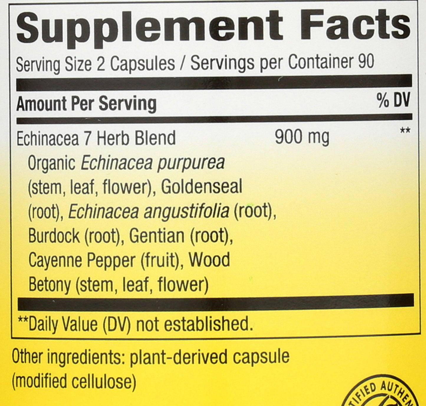 Nature's Way Echinacea Goldenseal 450mg Capsules, 180 Count