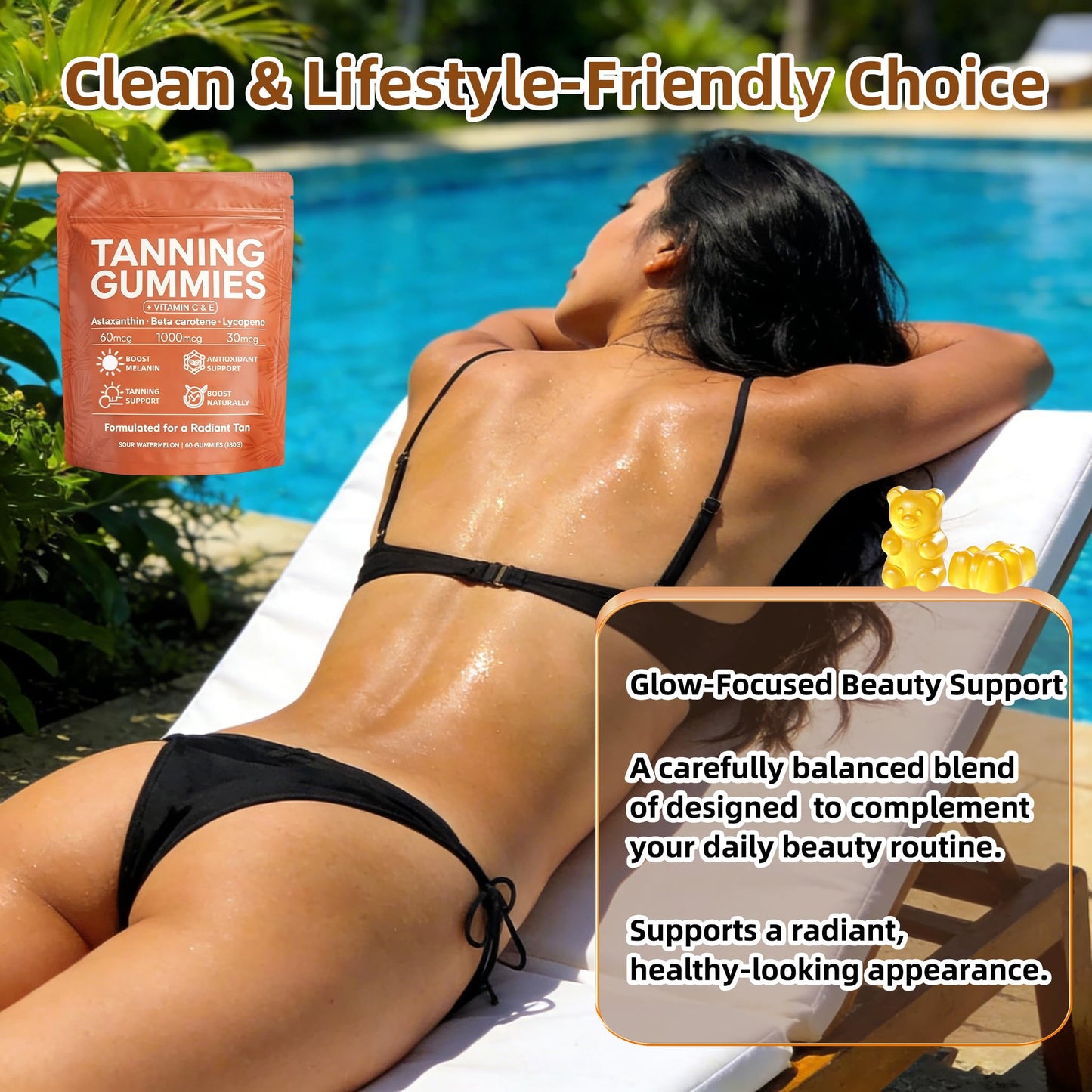 POSOJPIP Skin Tanning Gummies 1 Count
