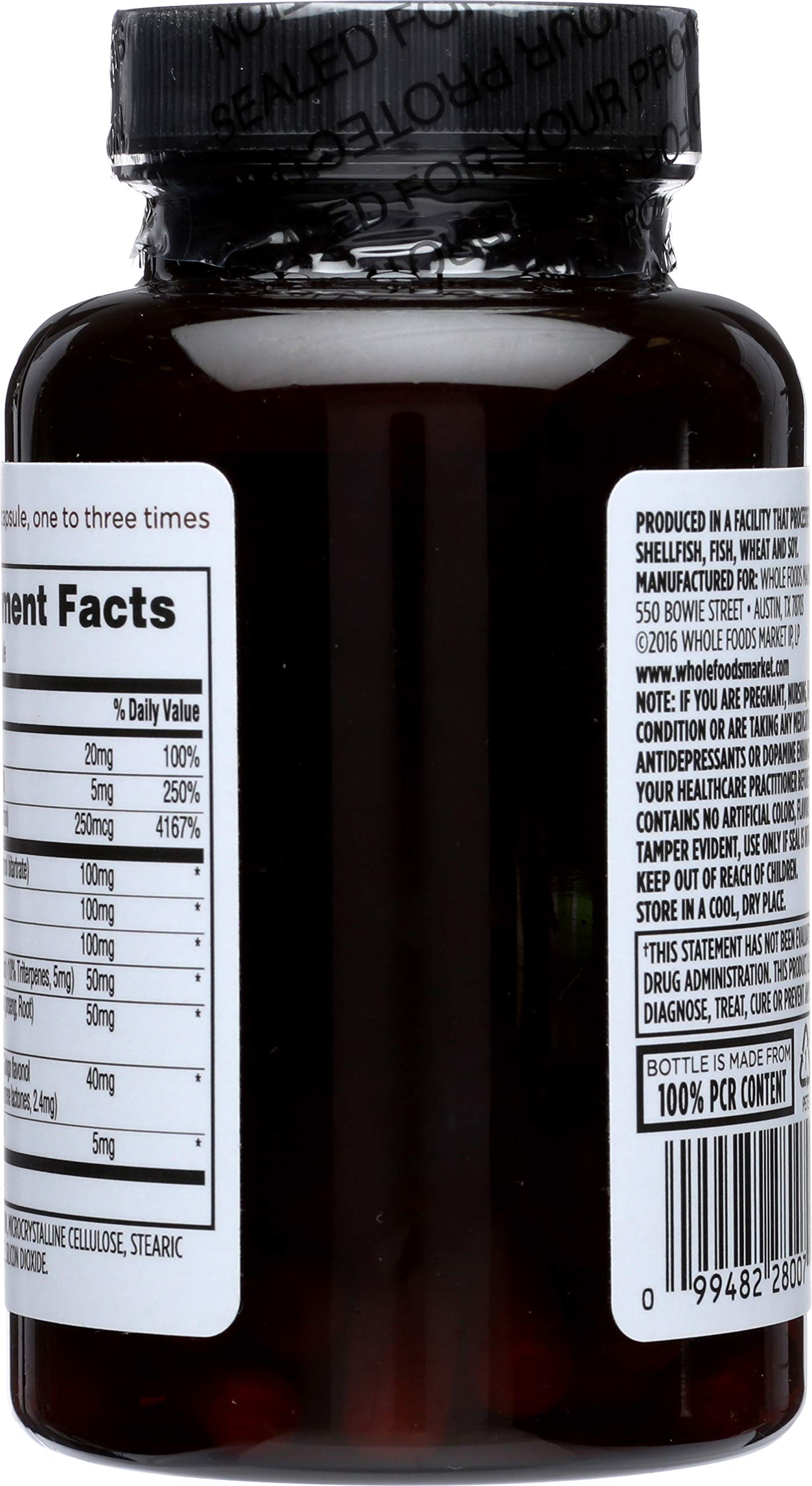 365 by Whole Foods Market Think Smart with B Vitamins, Amino Acids, Ginkgo, Asian Ginseng, Gotu Kola, & Choline Capsules 120