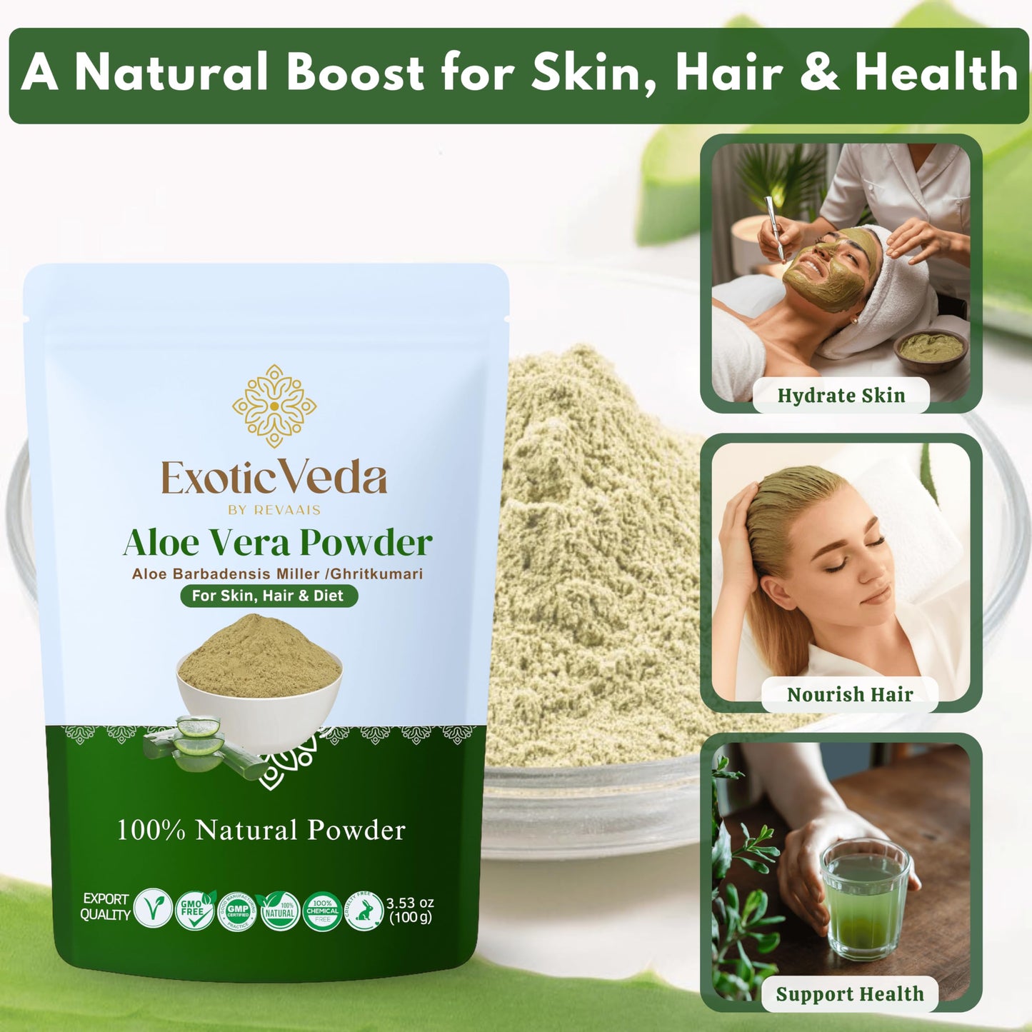 Exotic Veda Aloe Vera Powder 3.53 Ounce