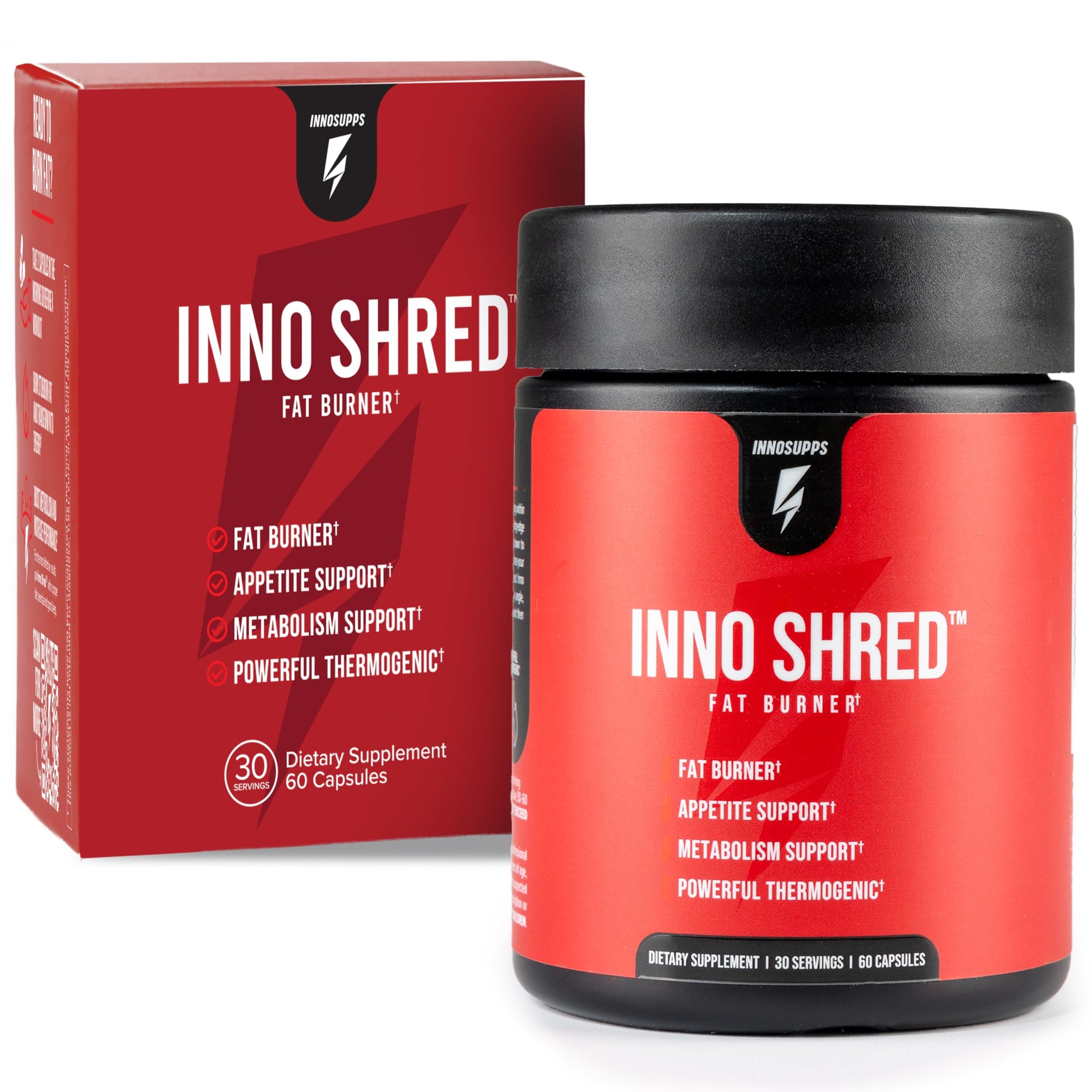 InnoSupps Shred Thermogenic Fat Burner & Appetite Support, 60 Capsules