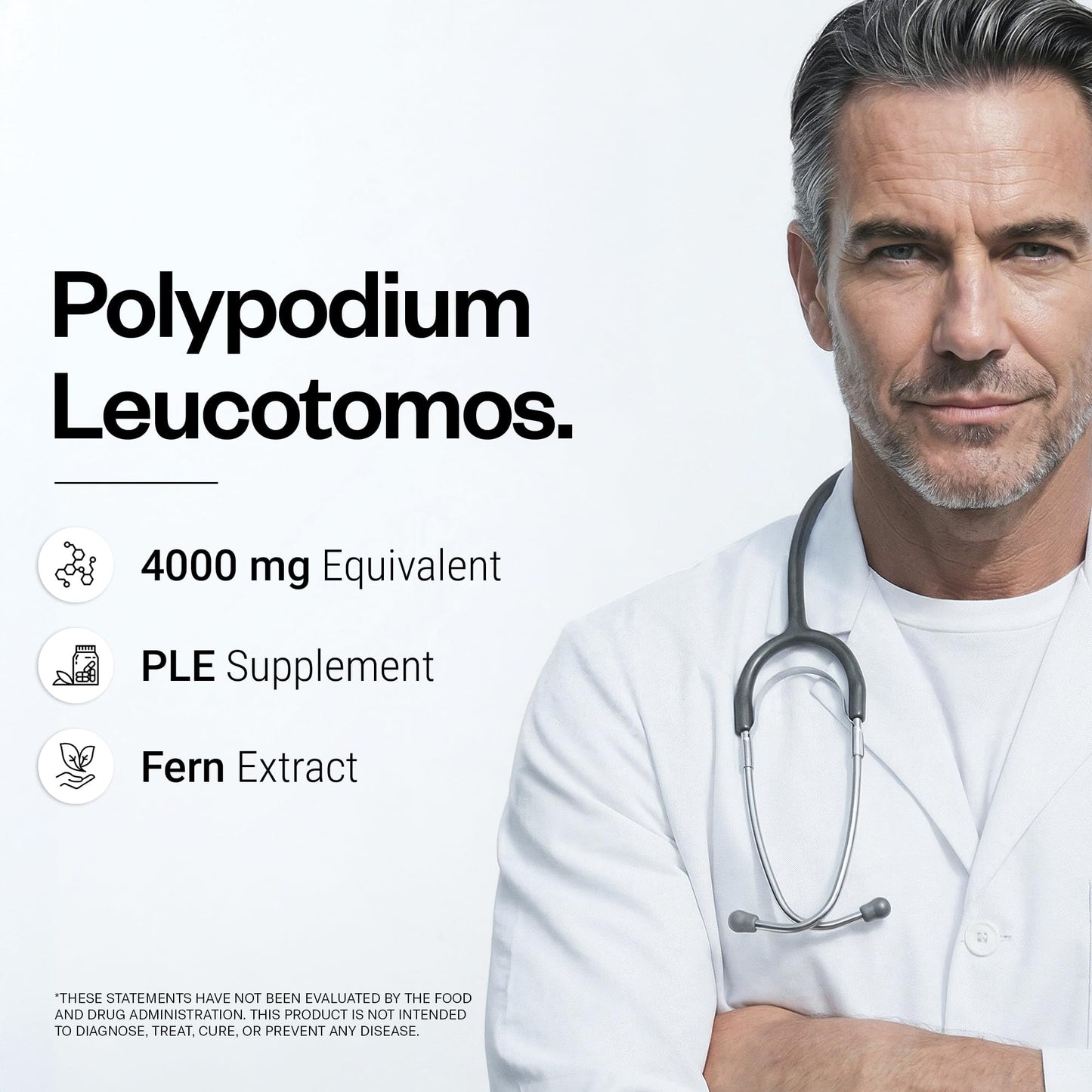 Supersmart Polypodium Leucotomos Extract 1000mg (Fern Extract 4:1) PLE Supplement Capsules, 90