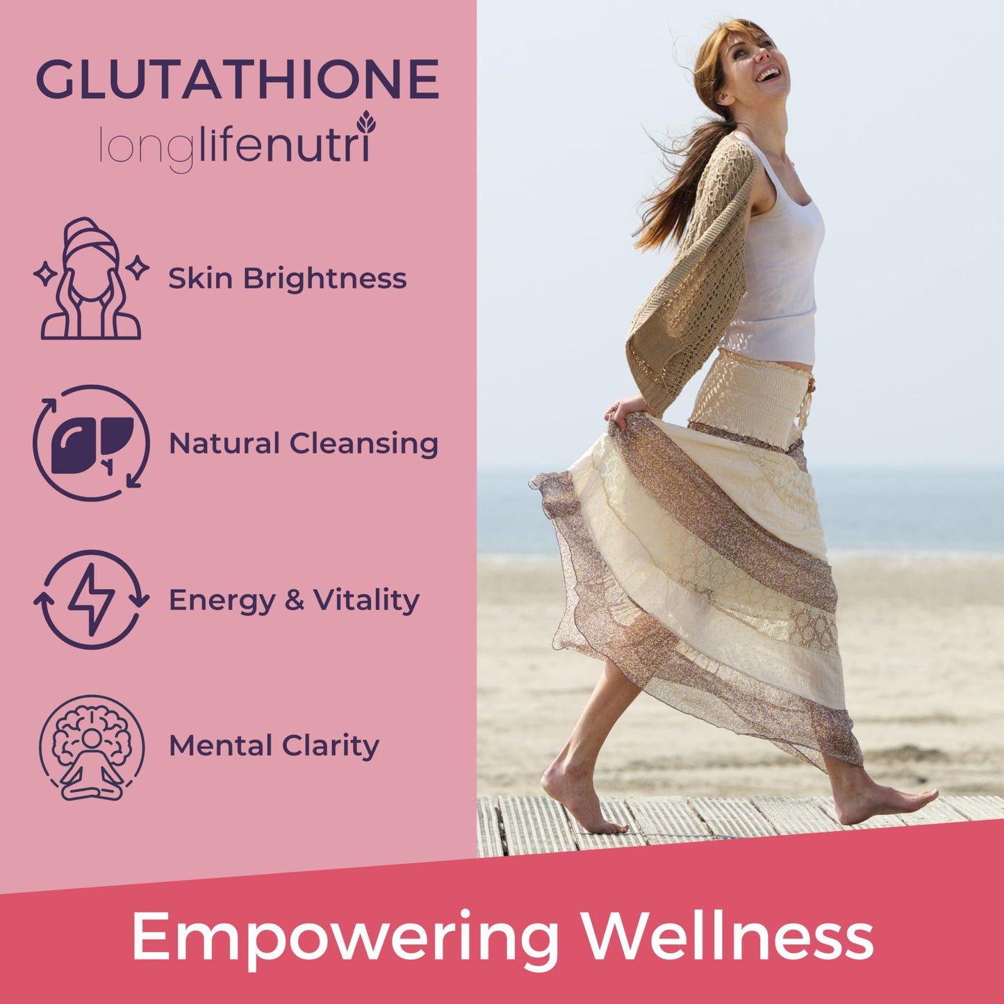 LongLifeNutri Reduced Glutathione 500mg – with White Milk Thistle and Alpha Lipoic Acid Capsules, 180 Count