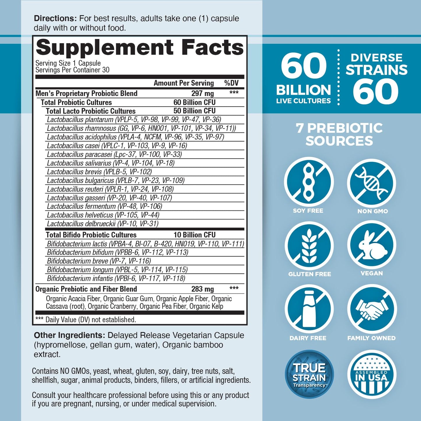 Vital Planet Vital Flora Men’s Daily Probiotic 30 Capsules