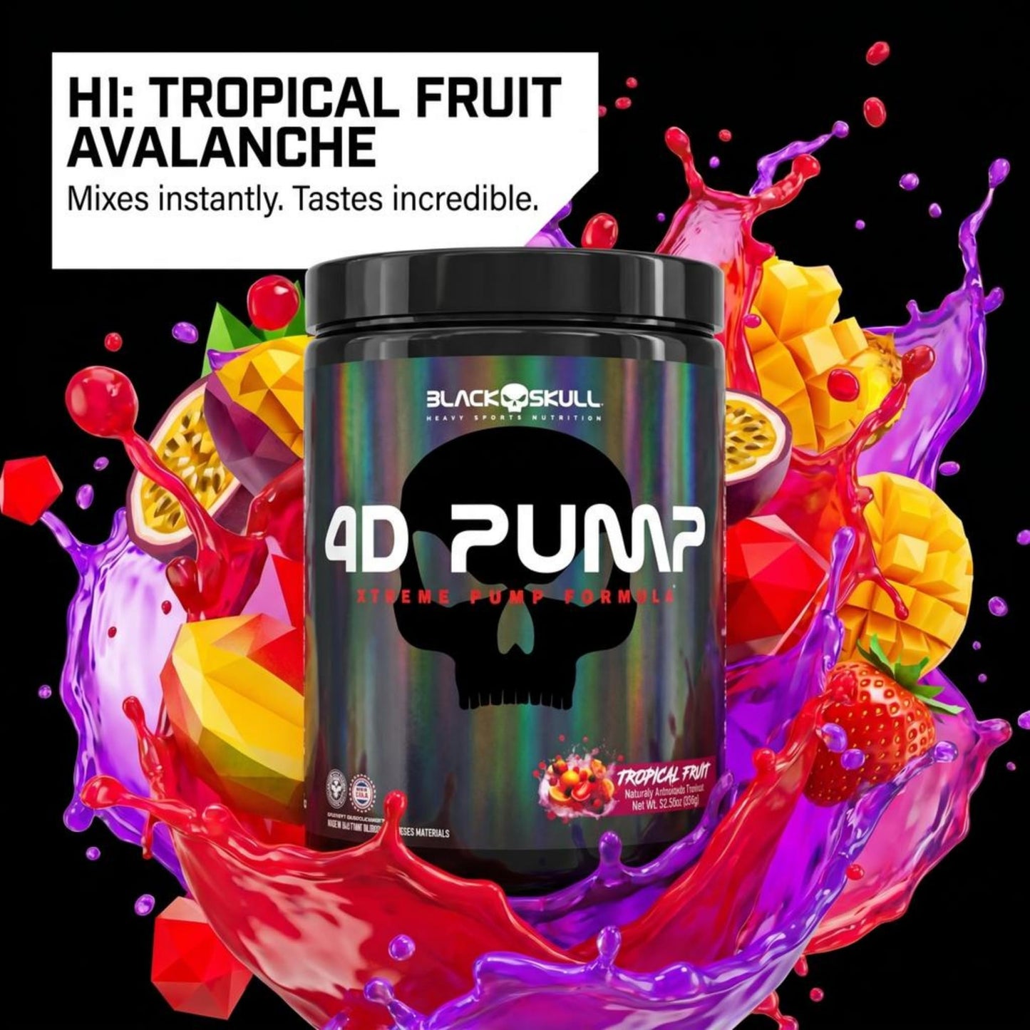 BLACK SKULL 4D Pump Powder 13.33 Ounce