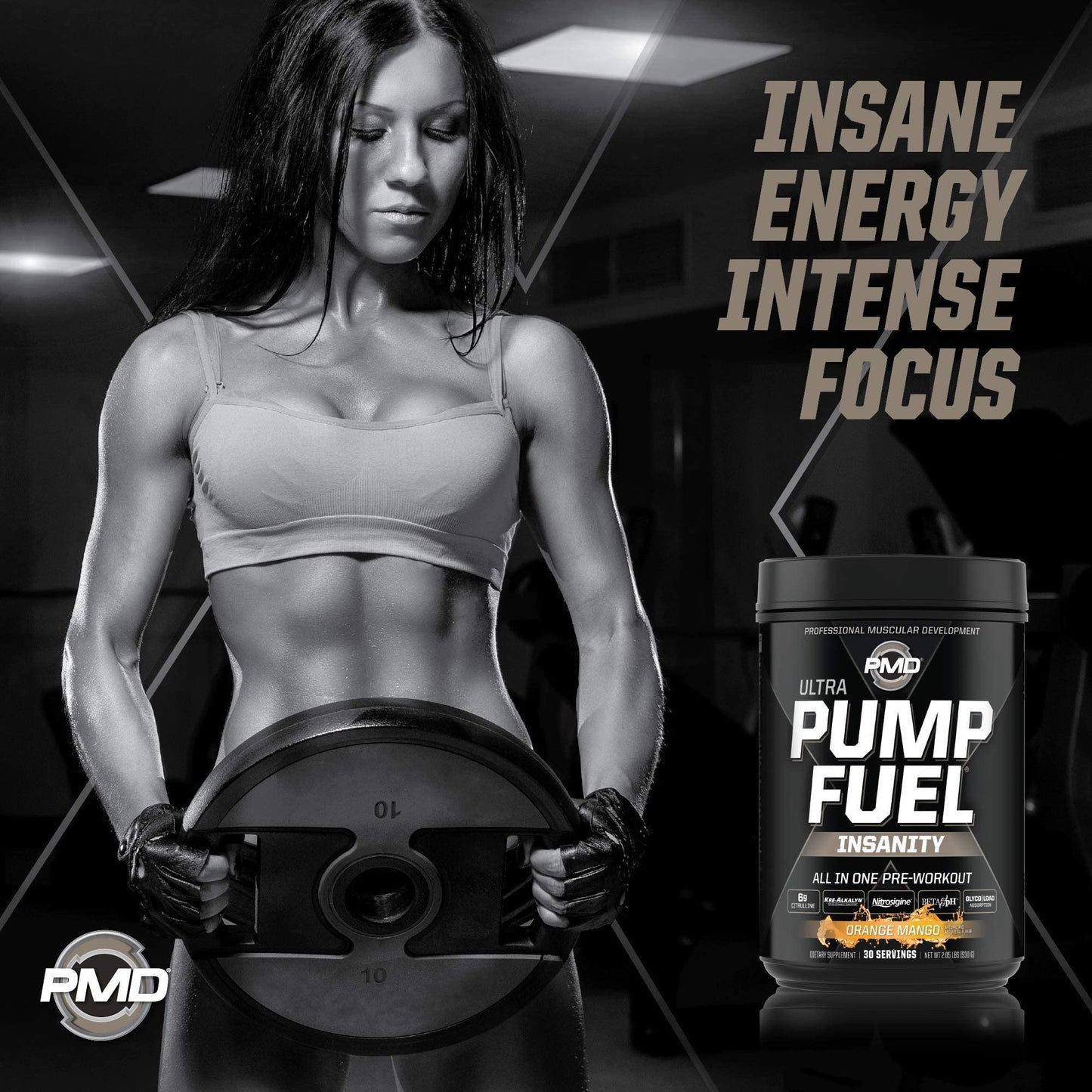 PMD Sports Ultra Pump Fuel Insanity Pre Workout Tropical Orange Mango Powder