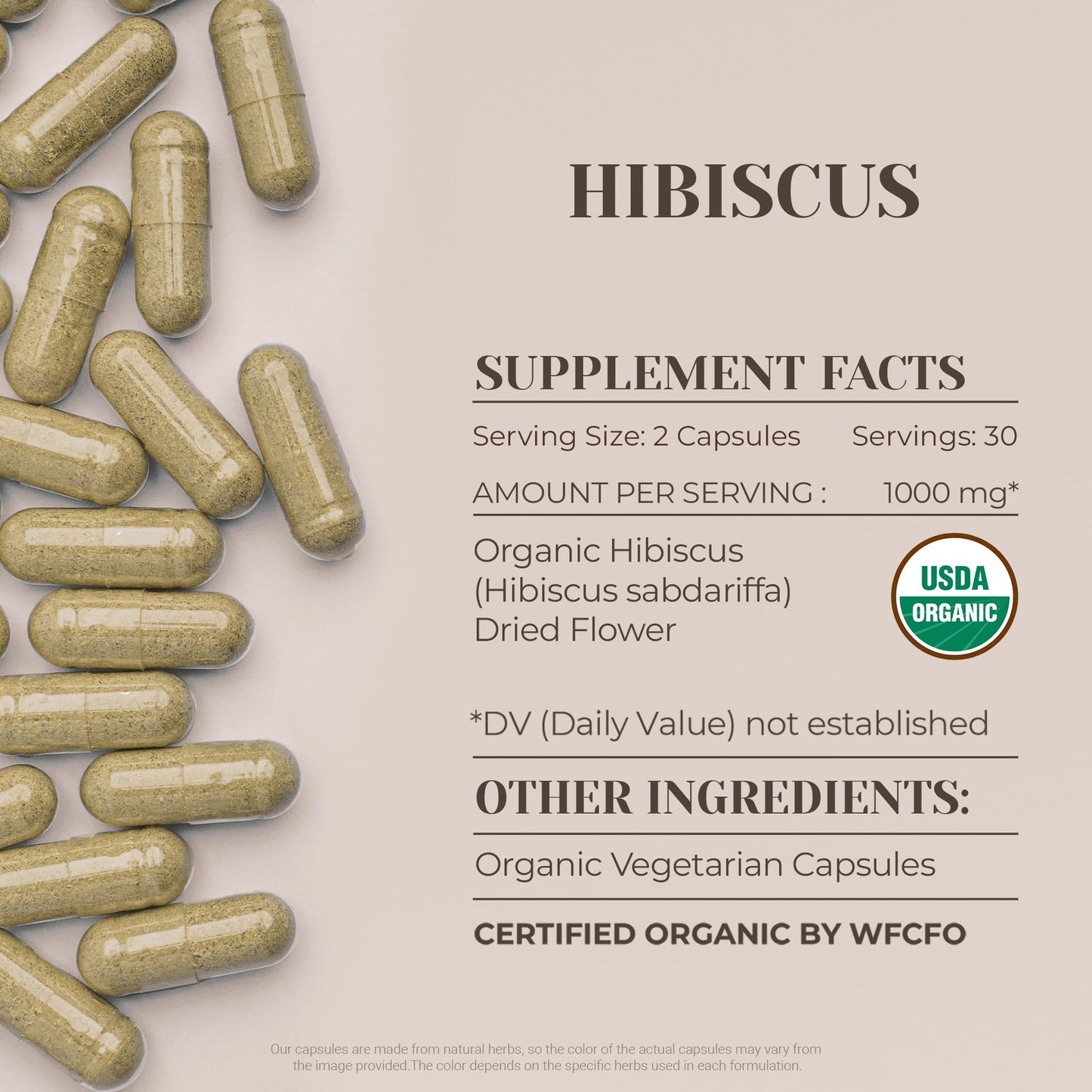 Garden Organics Hibiscus Capsules 60 Count