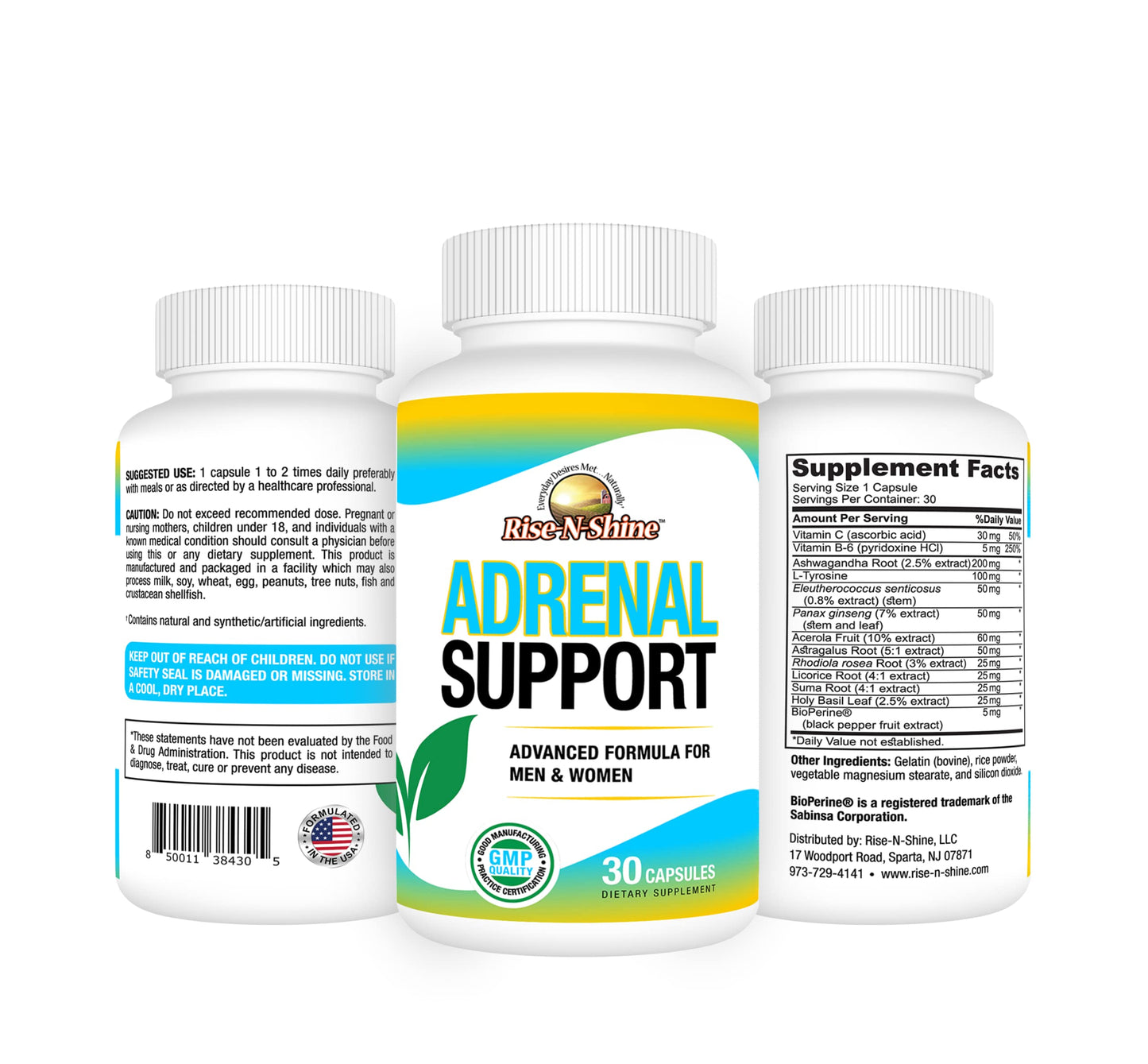 Rise-N-Shine Adrenal Daily Support Supplement 30 Capsules