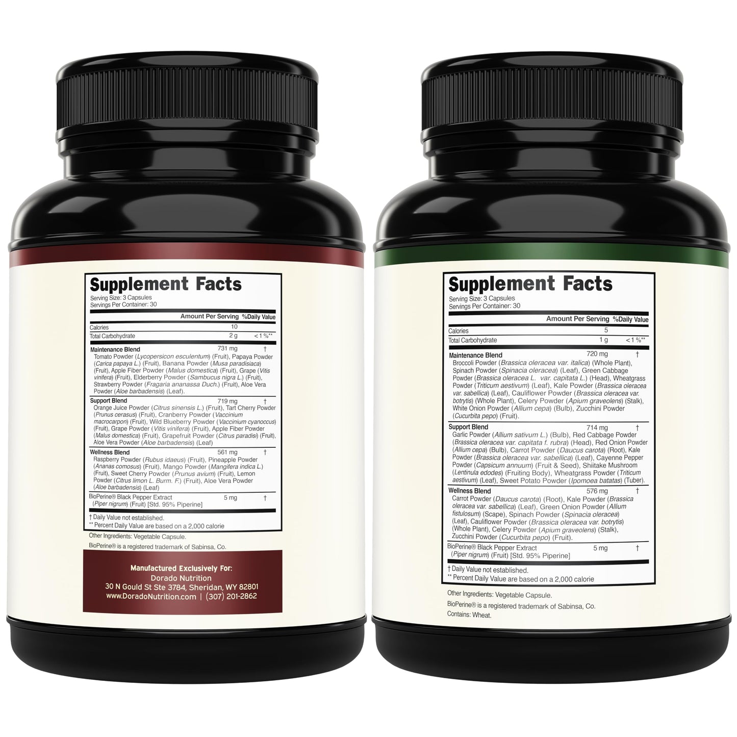 DORADO NUTRITION Fruit and Veggies Supplement Capsules, 180 Capsules