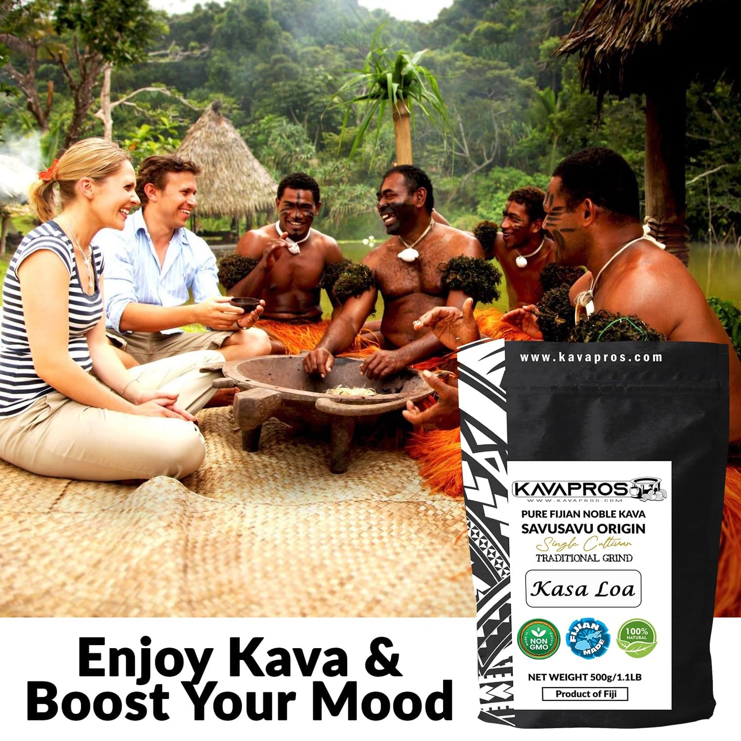 Kava Pros Kava Powder Fijian Loa Pure Organic Fiji Kava Single Cultivar, 17.6 oz