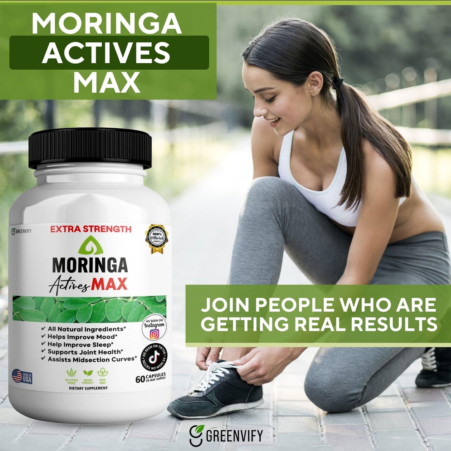 GREENVIFY Moringa Actives Max Dietary Supplement Capsules 600