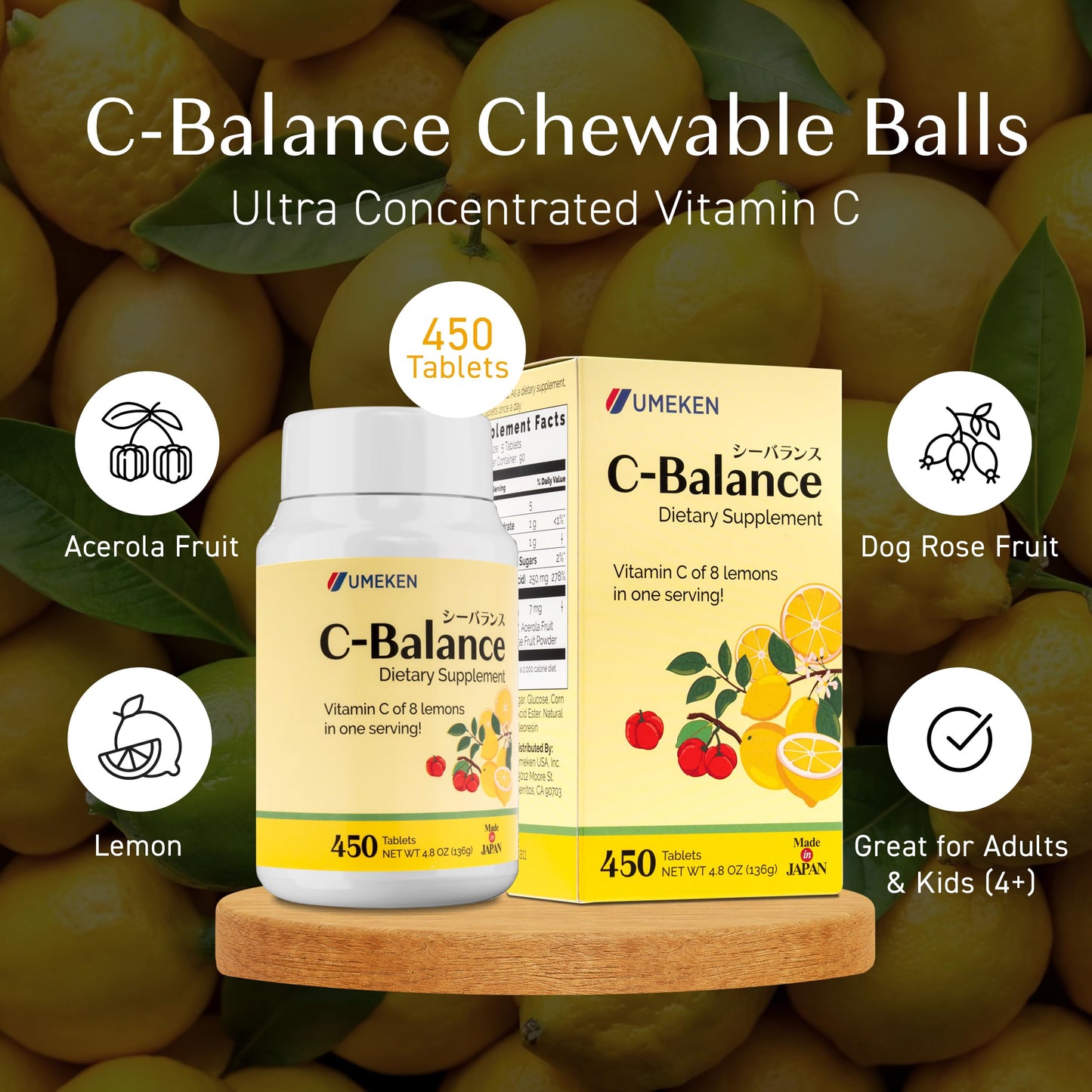Umeken C-Balance Chewable Vitamin C Supplement, 4.8 Ounce