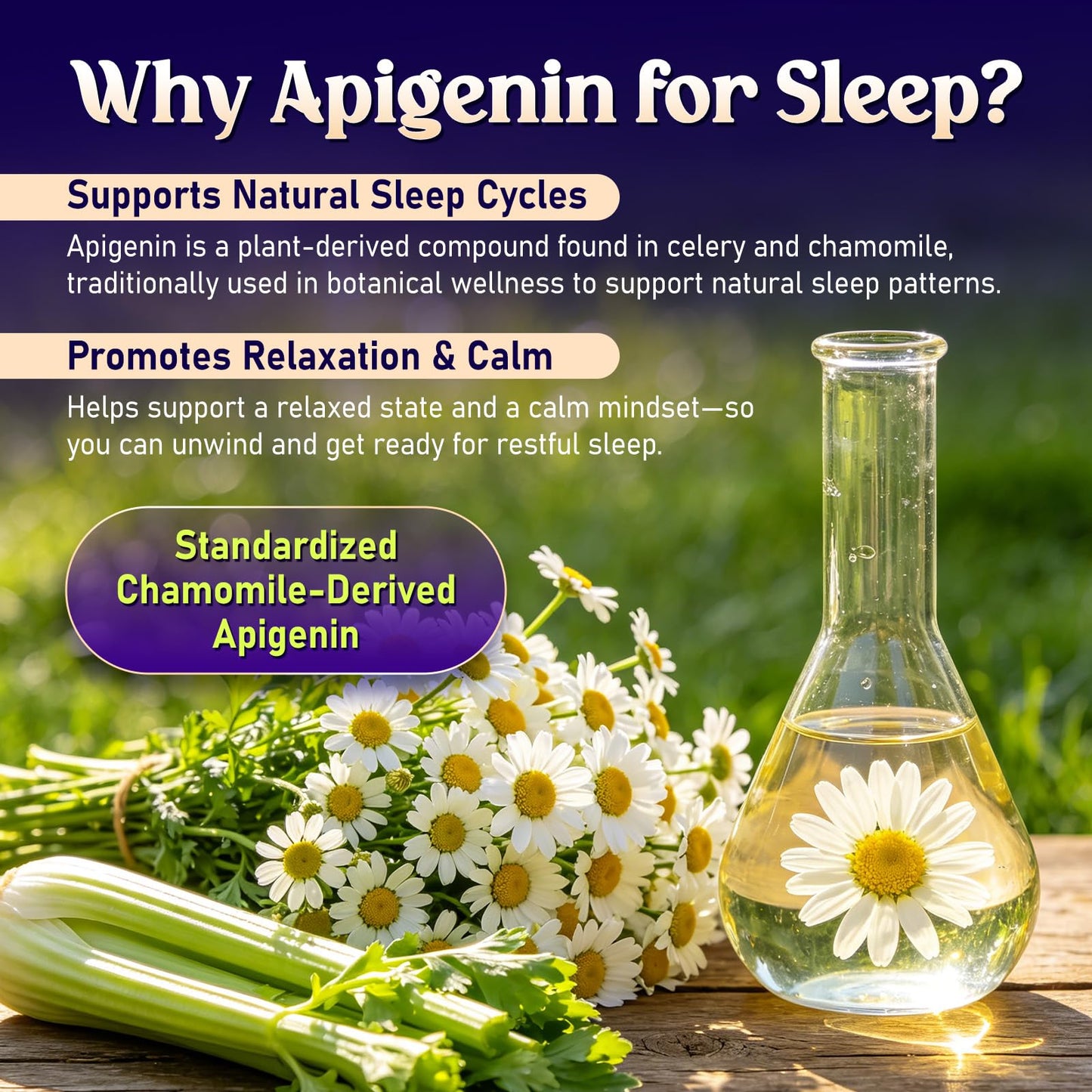 NATISLAND Apigenin Supplement for Sleep Gummy 60 Count