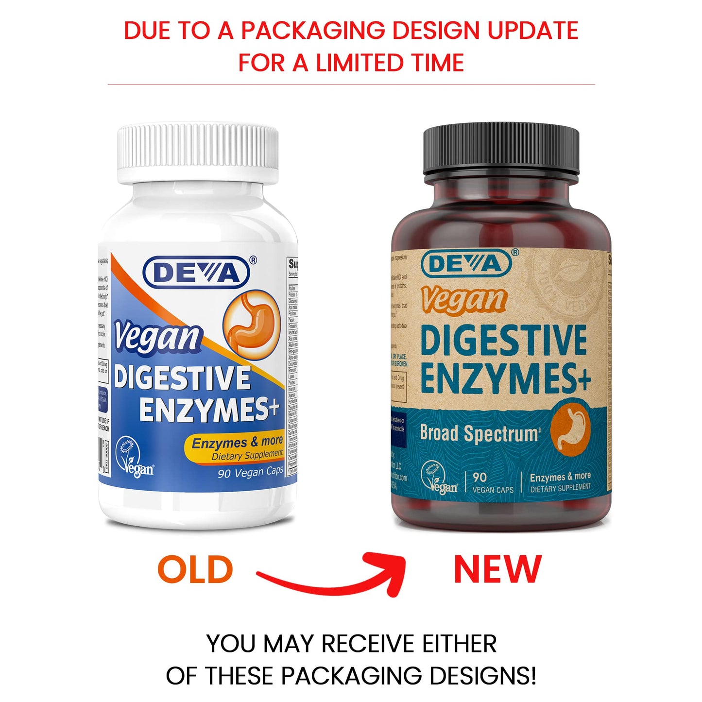 DEVA Digestive Enzymes Plus Capsules, 90 Capsules