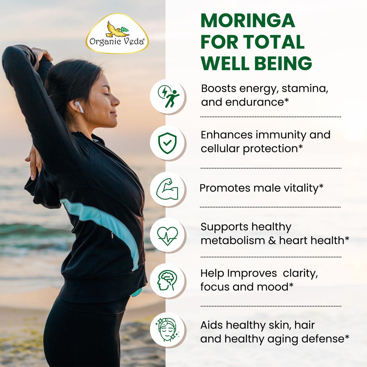 Organic Veda Moringa Seeds 120 Capsules