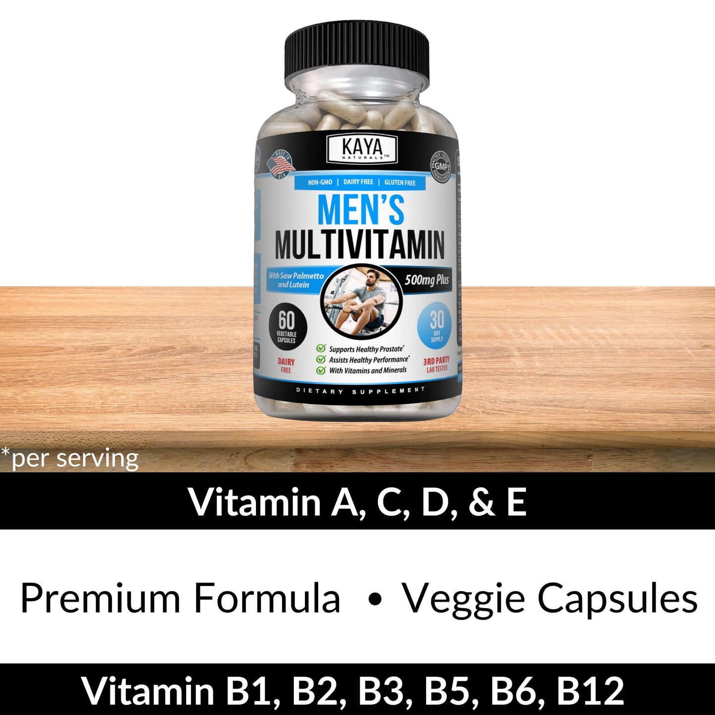 Kaya Naturals Multivitamin for Men - Men's Prostate Multivitamin - 120 Capsules