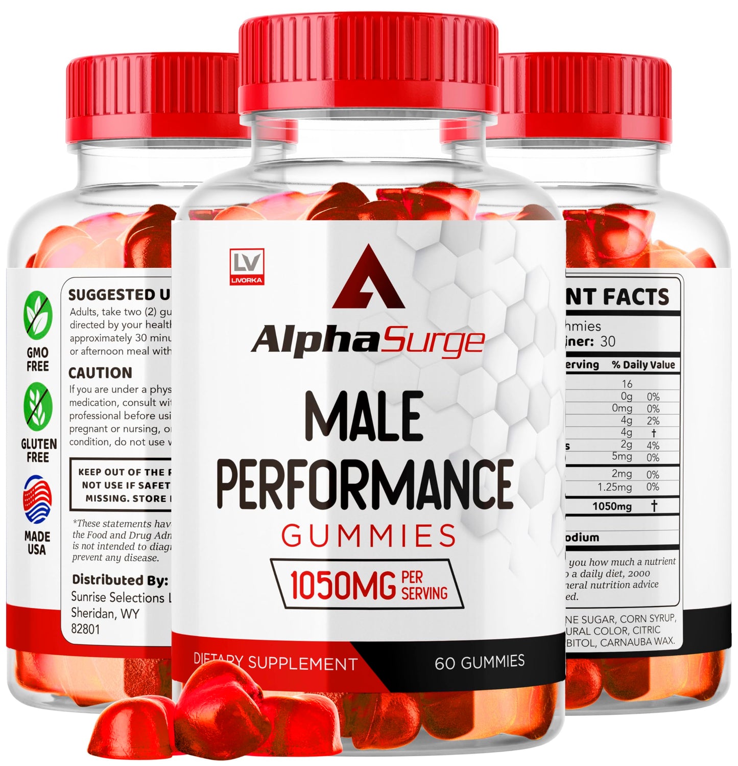 LIVORKA Alpha Surge for Men Gummies, 60-count