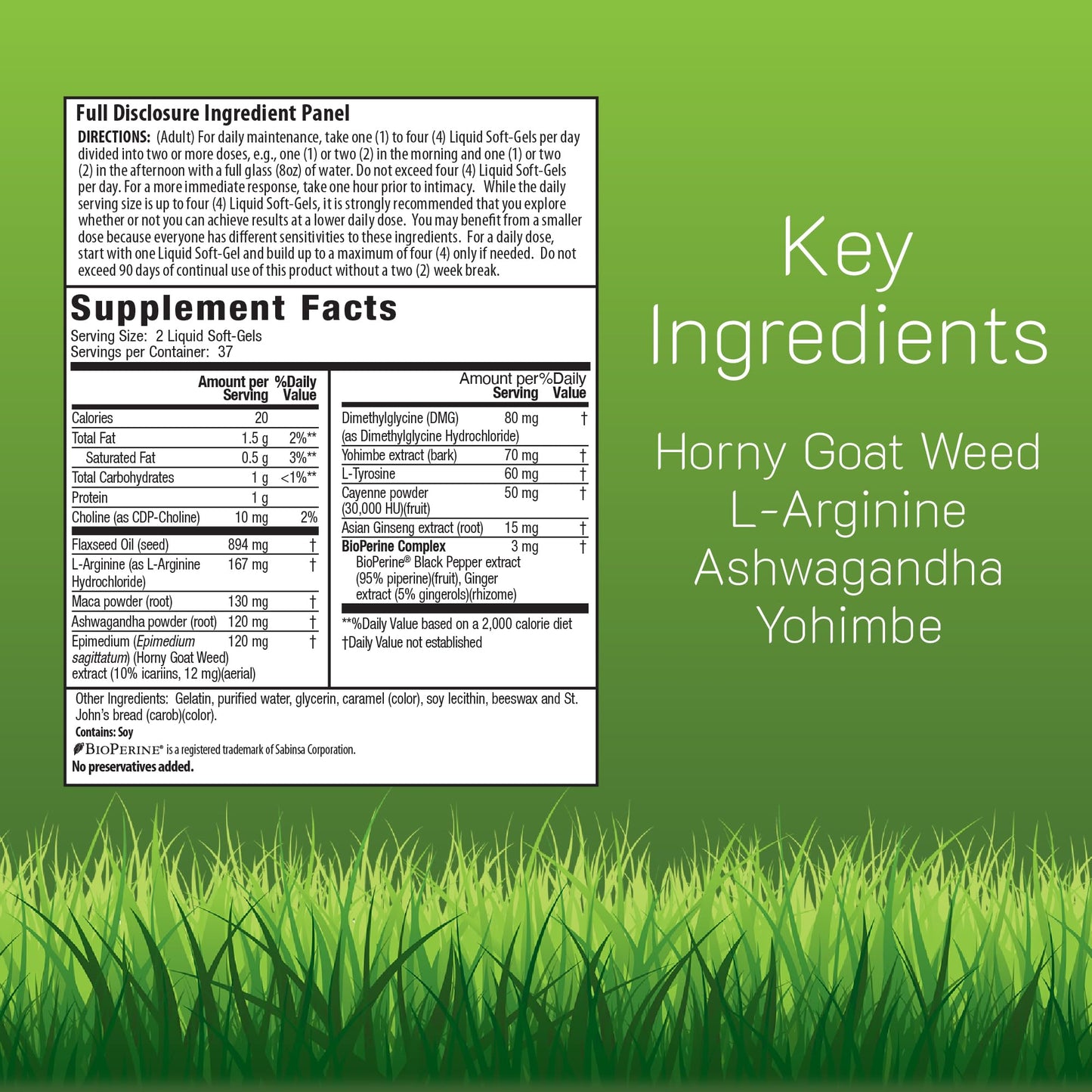 Irwin Naturals L-Arginine + Horny Goat Weed 75 Softgels