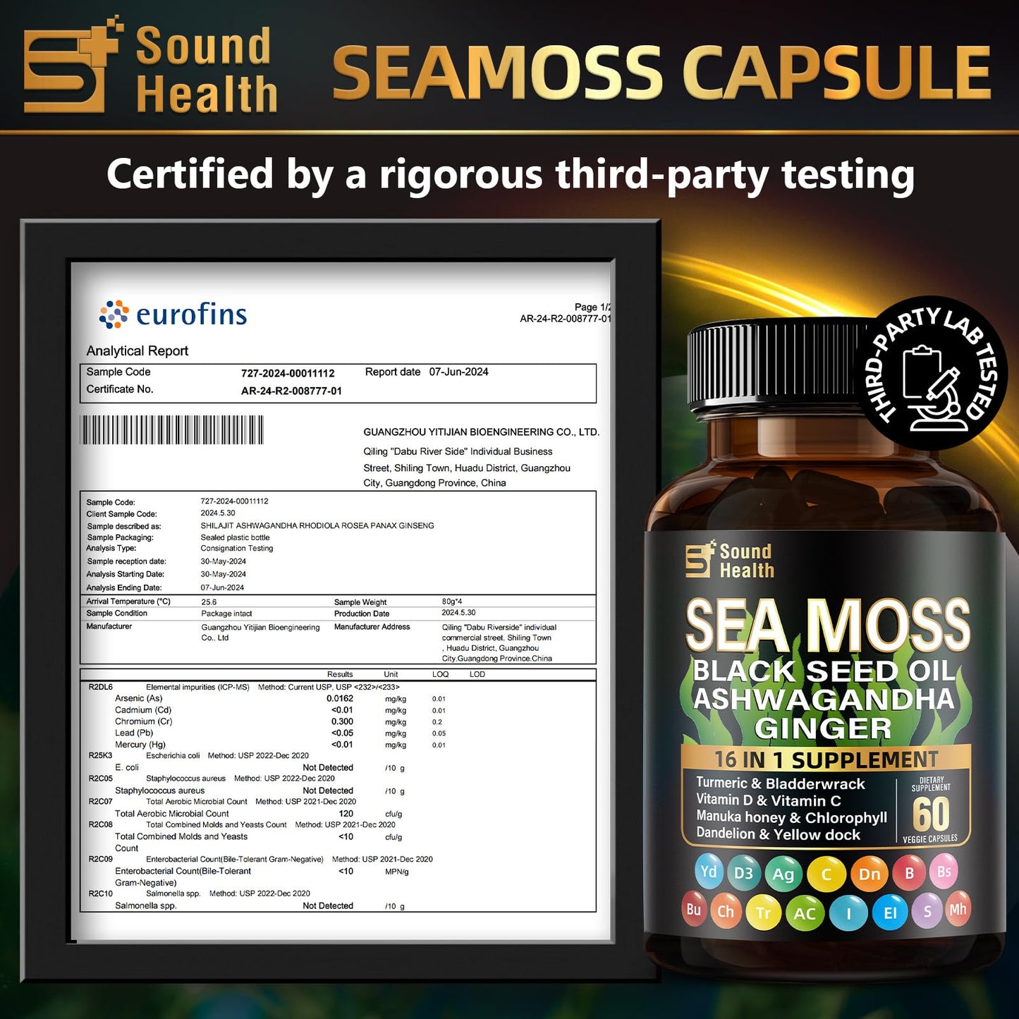 SoundHealth Irish Sea Moss, 60 Capsules