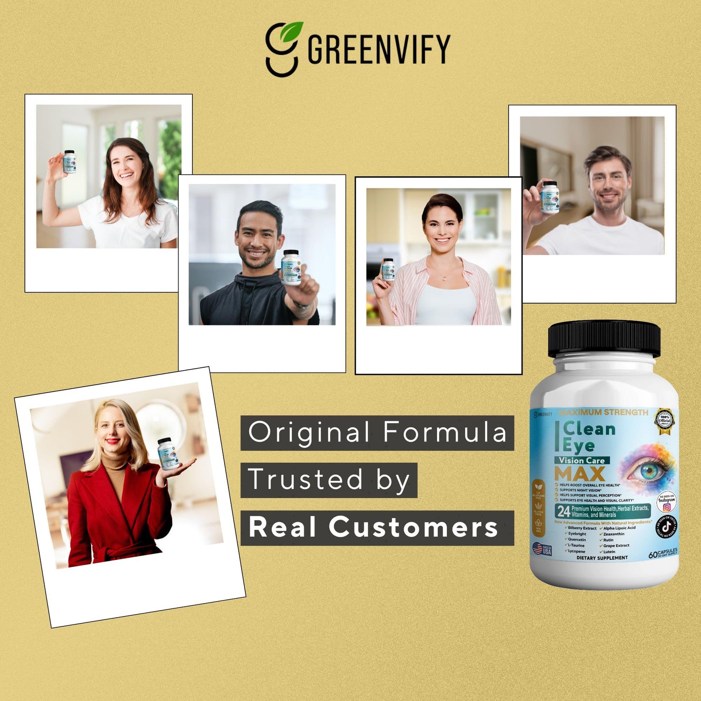 GREENVIFY Clean Eye Vision Care MAX 60 Capsules